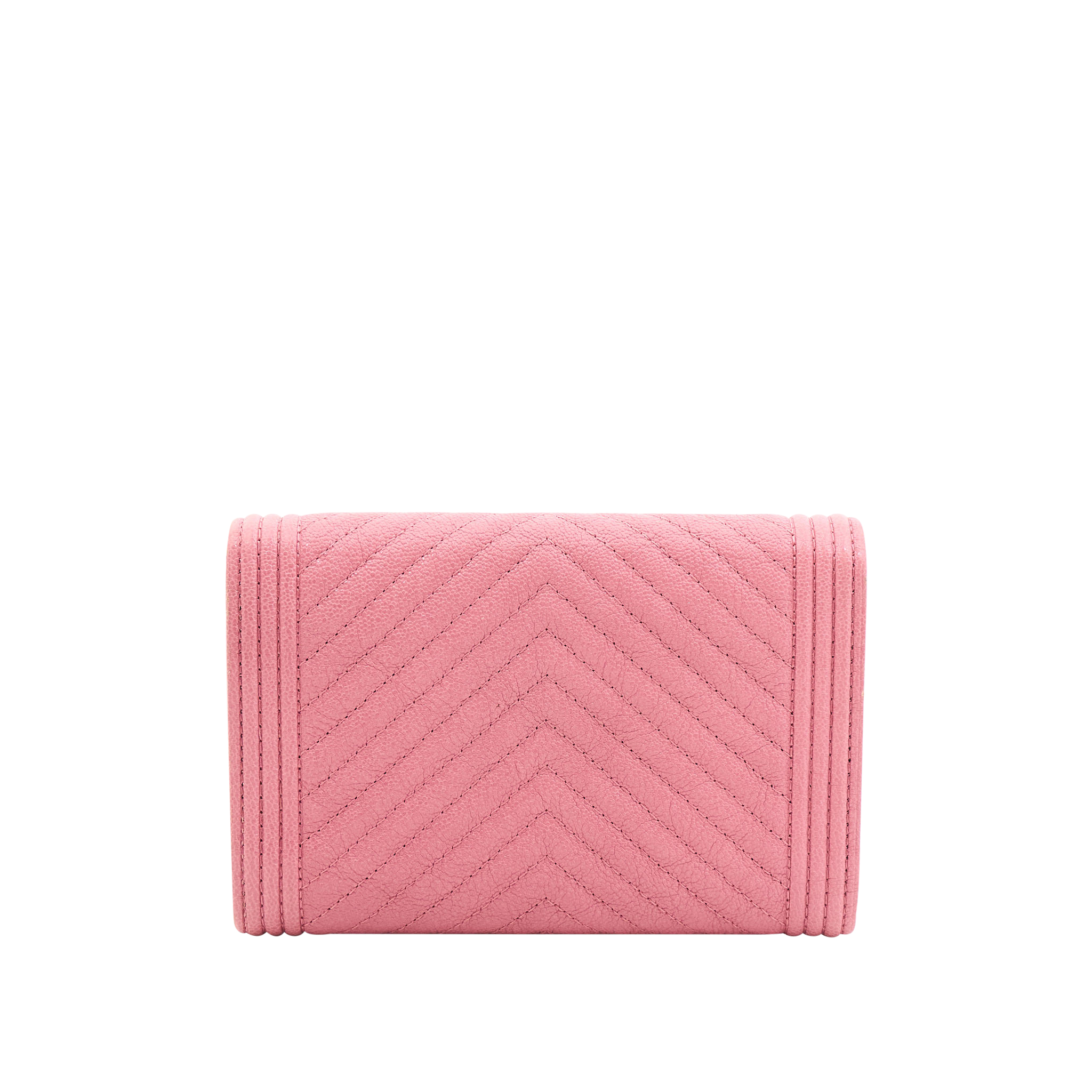 Chanel Caviar Boy Wallet in Pink GHW