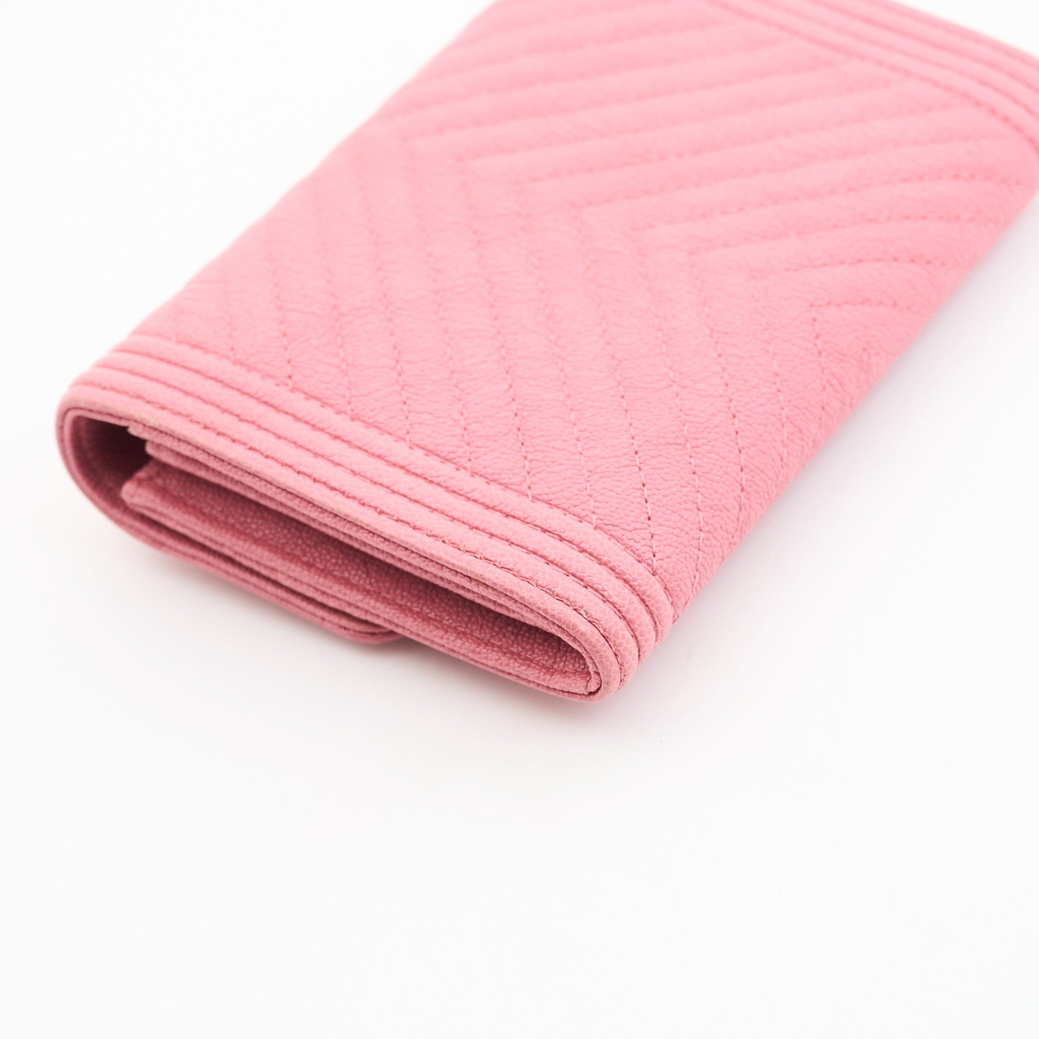 Chanel Caviar Boy Wallet in Pink GHW