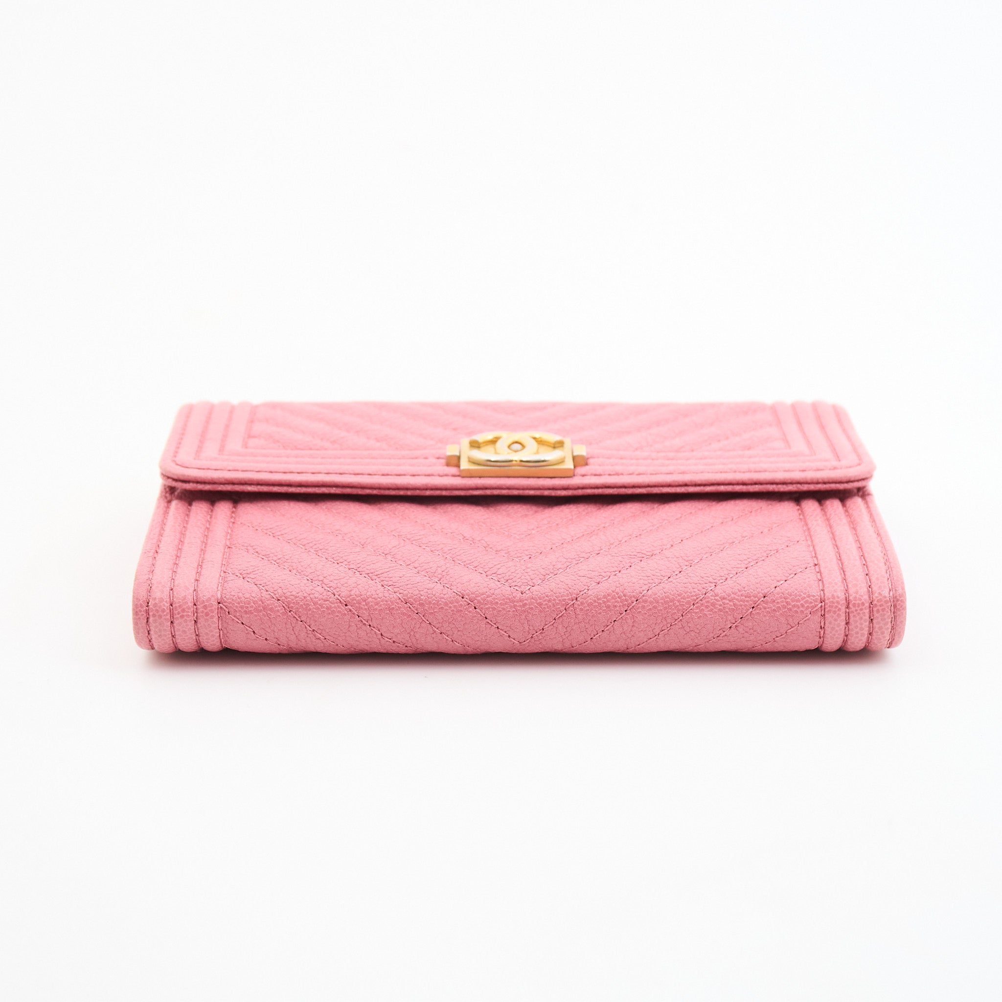 Chanel Caviar Boy Wallet in Pink GHW