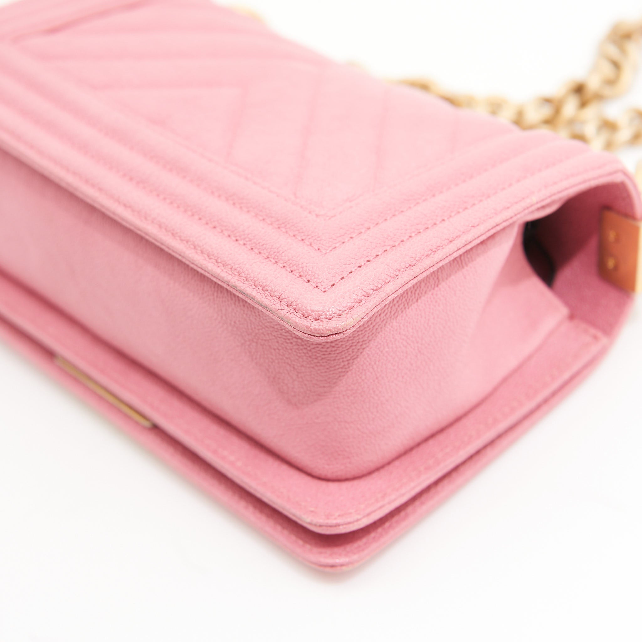 Chanel Caviar Quilted Boy Small in Pink GHW