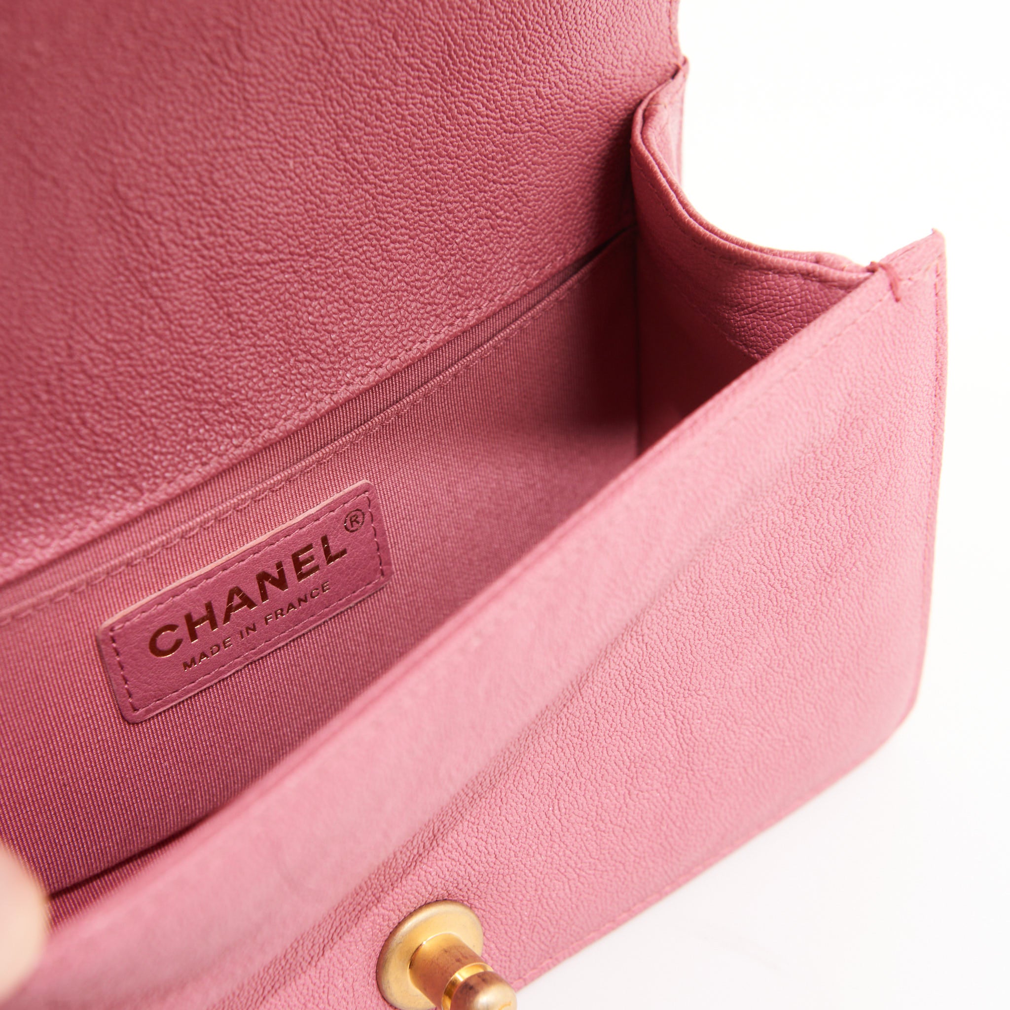 Chanel Caviar Quilted Boy Small in Pink GHW