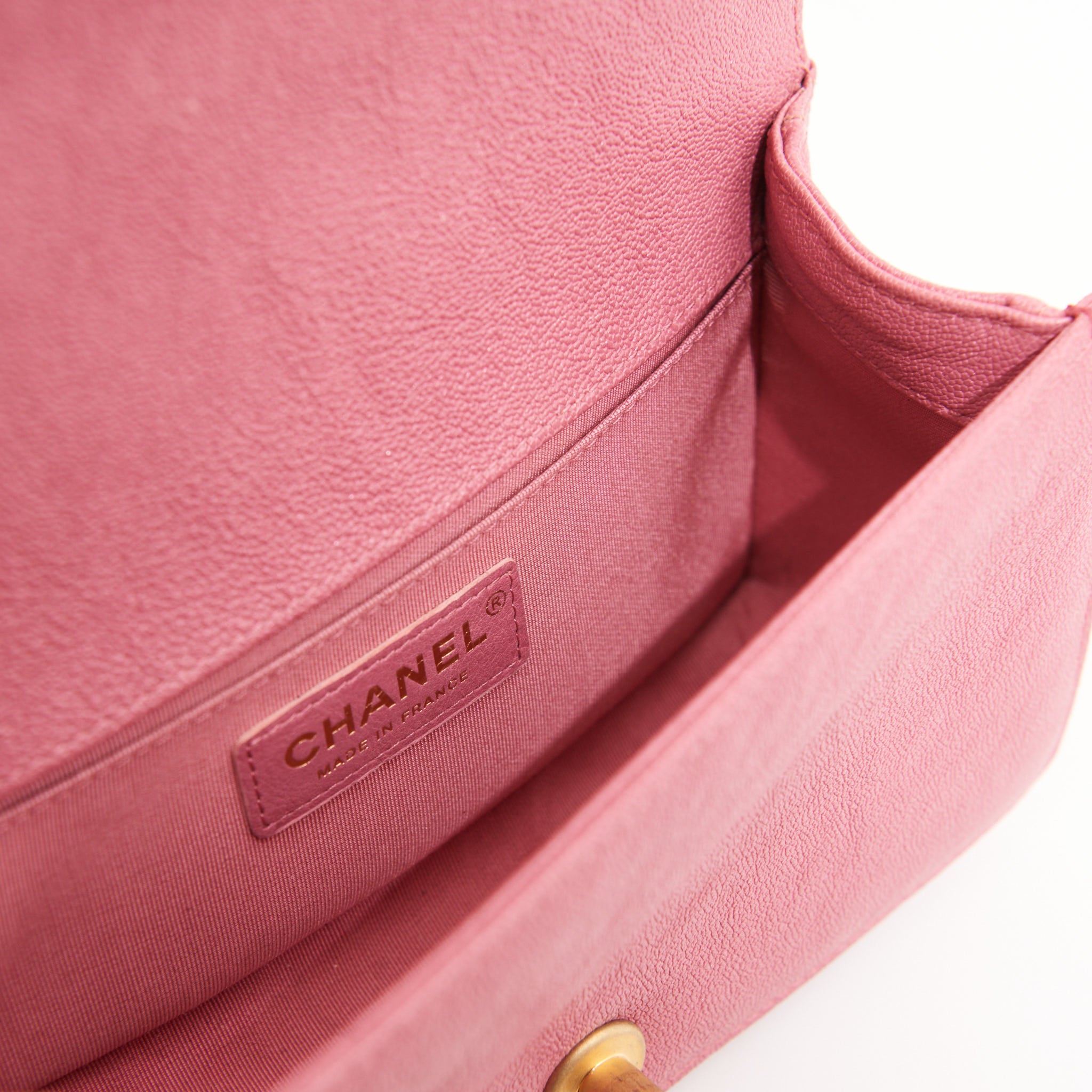 Chanel Caviar Quilted Boy Small in Pink GHW