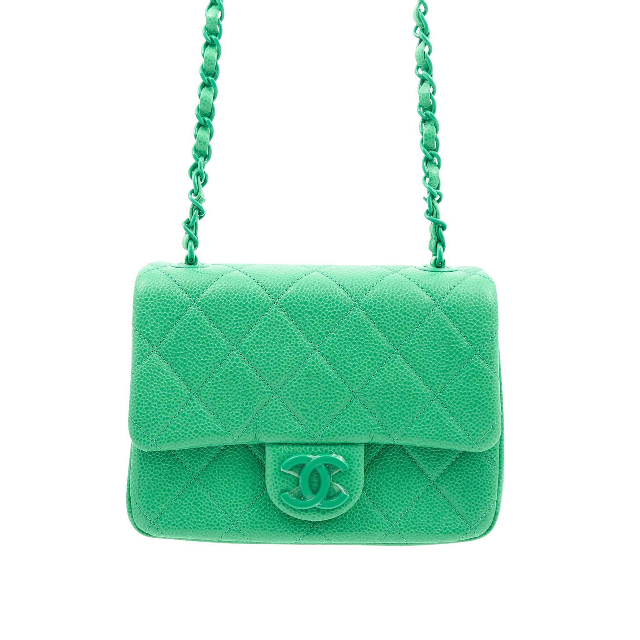 Chanel Caviar Quilted Small Incognito Square Flap Green