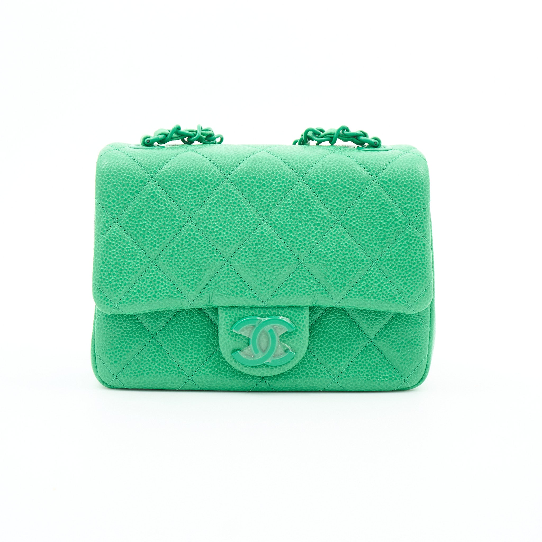 Chanel Caviar Quilted Small Incognito Square Flap Green