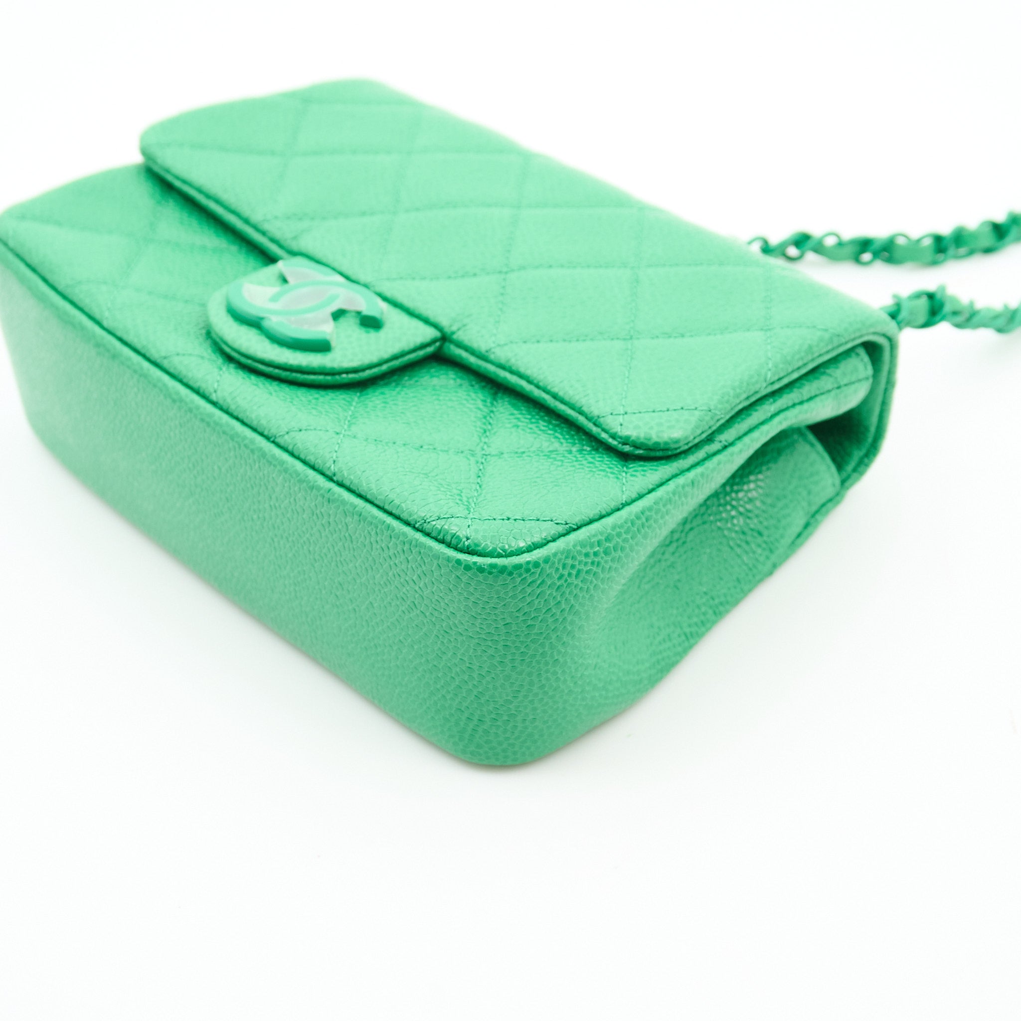 Chanel Caviar Quilted Small Incognito Square Flap Green
