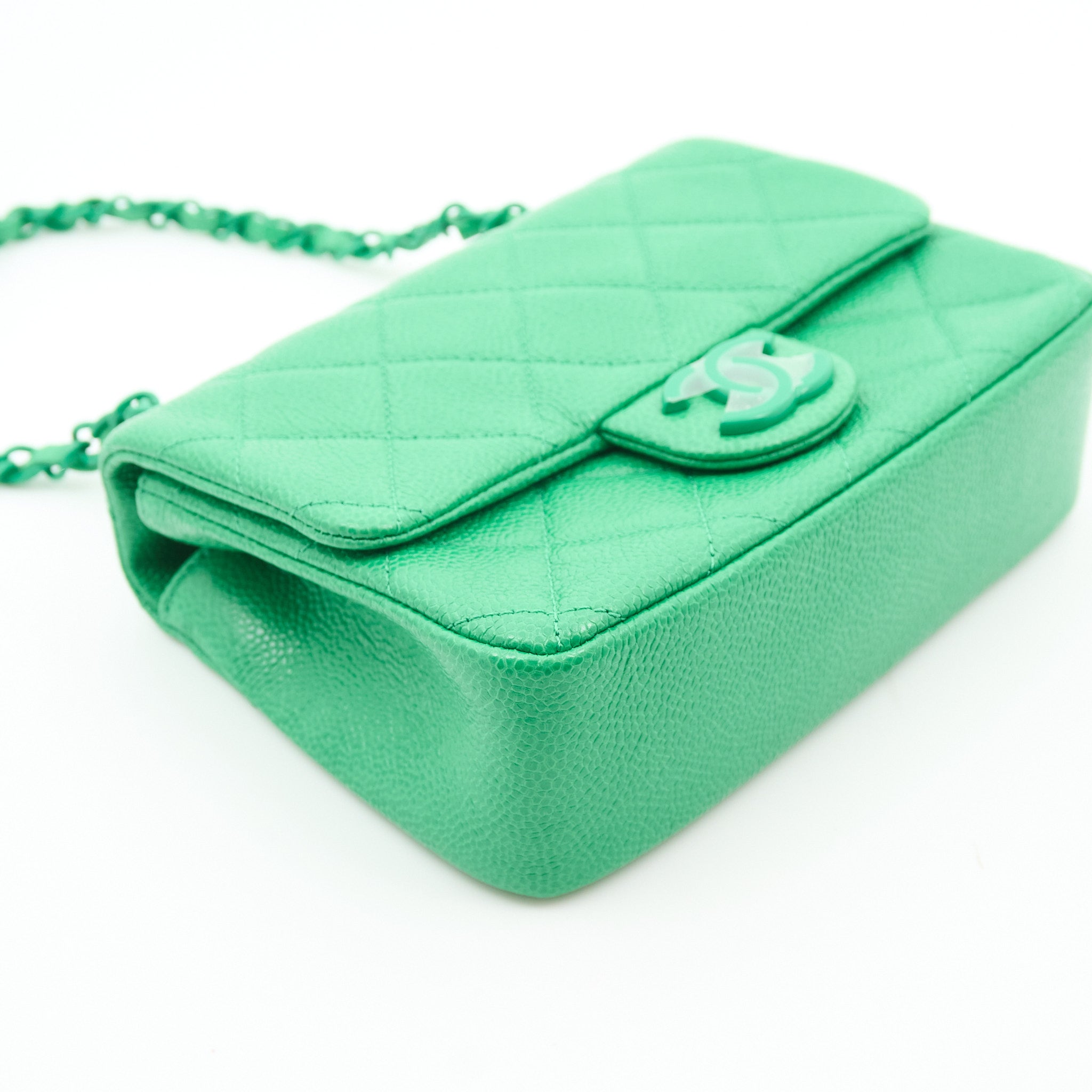 Chanel Caviar Quilted Small Incognito Square Flap Green