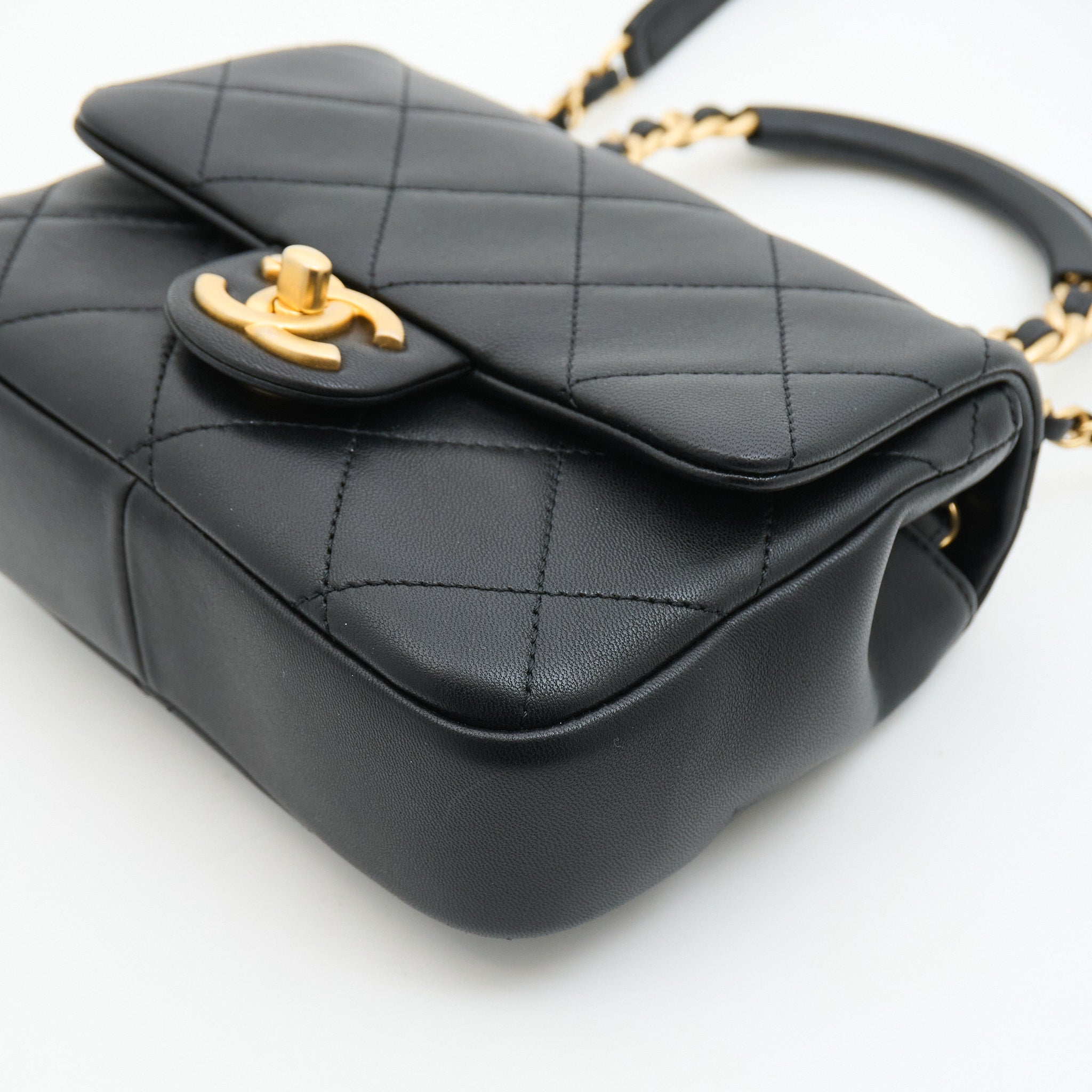 Chanel Caviar Quilted Top Handle in Black GHW