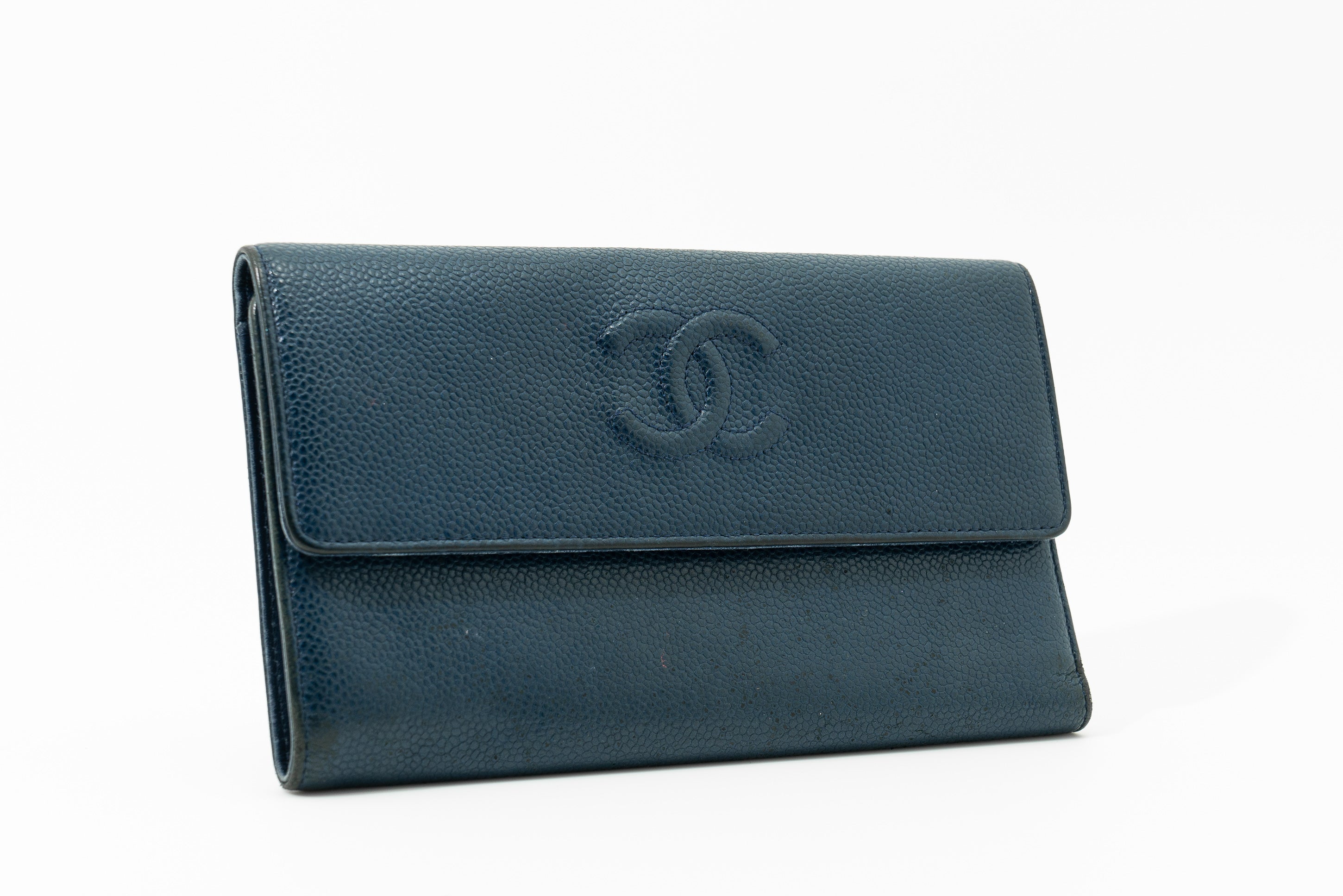 Chanel Caviar Wallet in Navy