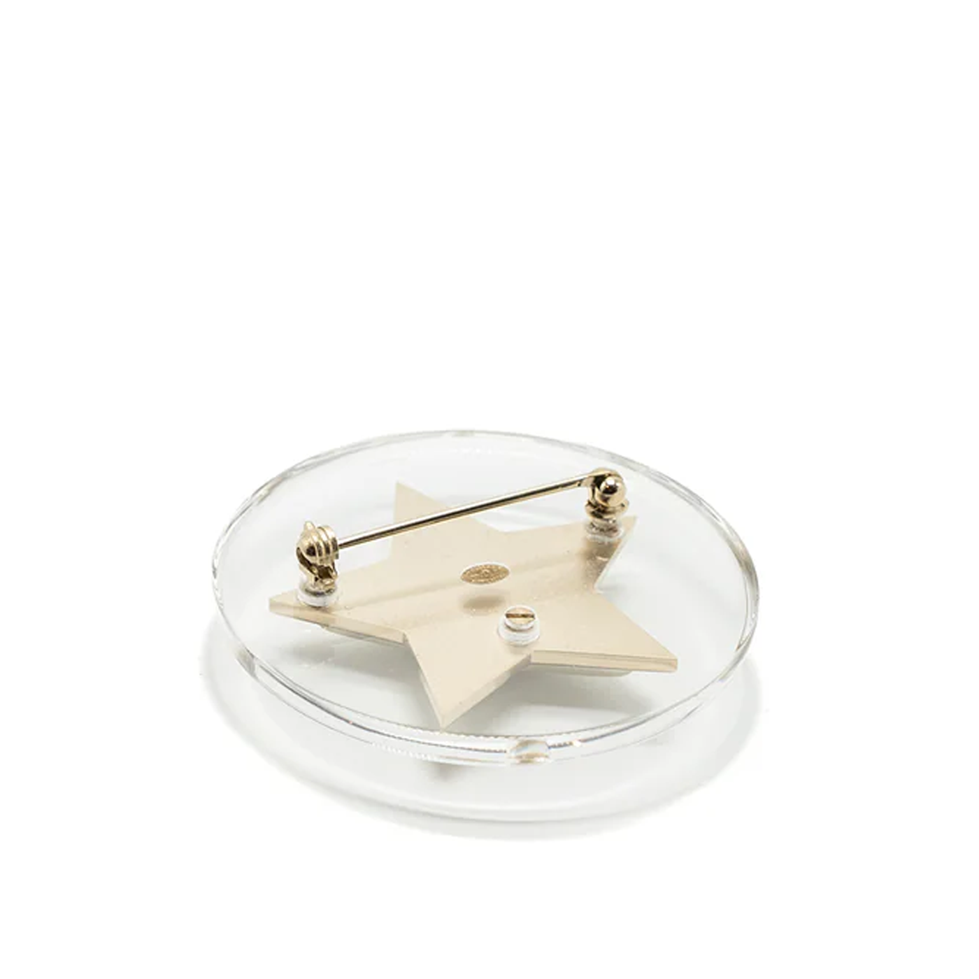 Chanel CC Star Brooch in Light Gold