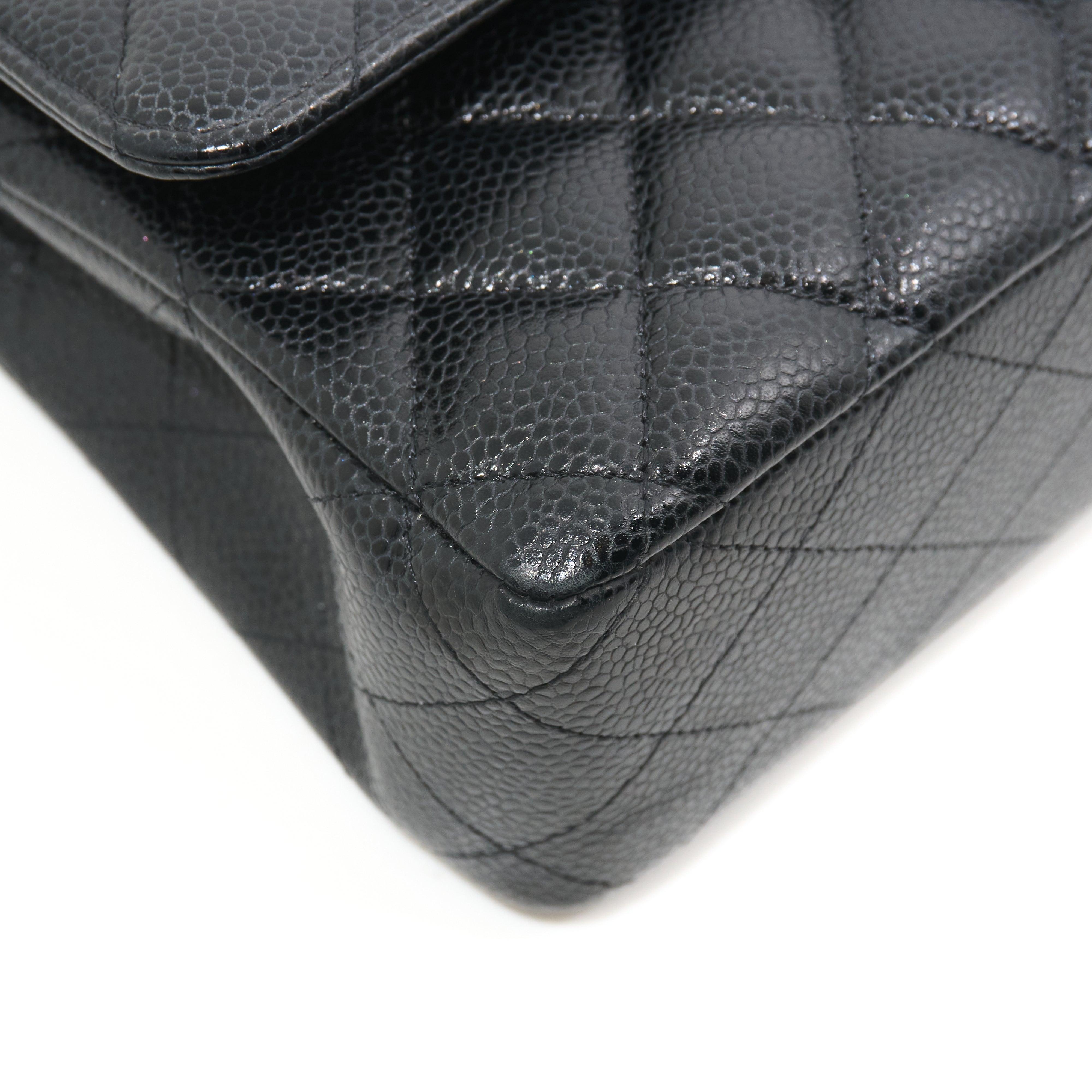 Chanel Classic Double Flap Medium Black Caviar Bag GHW