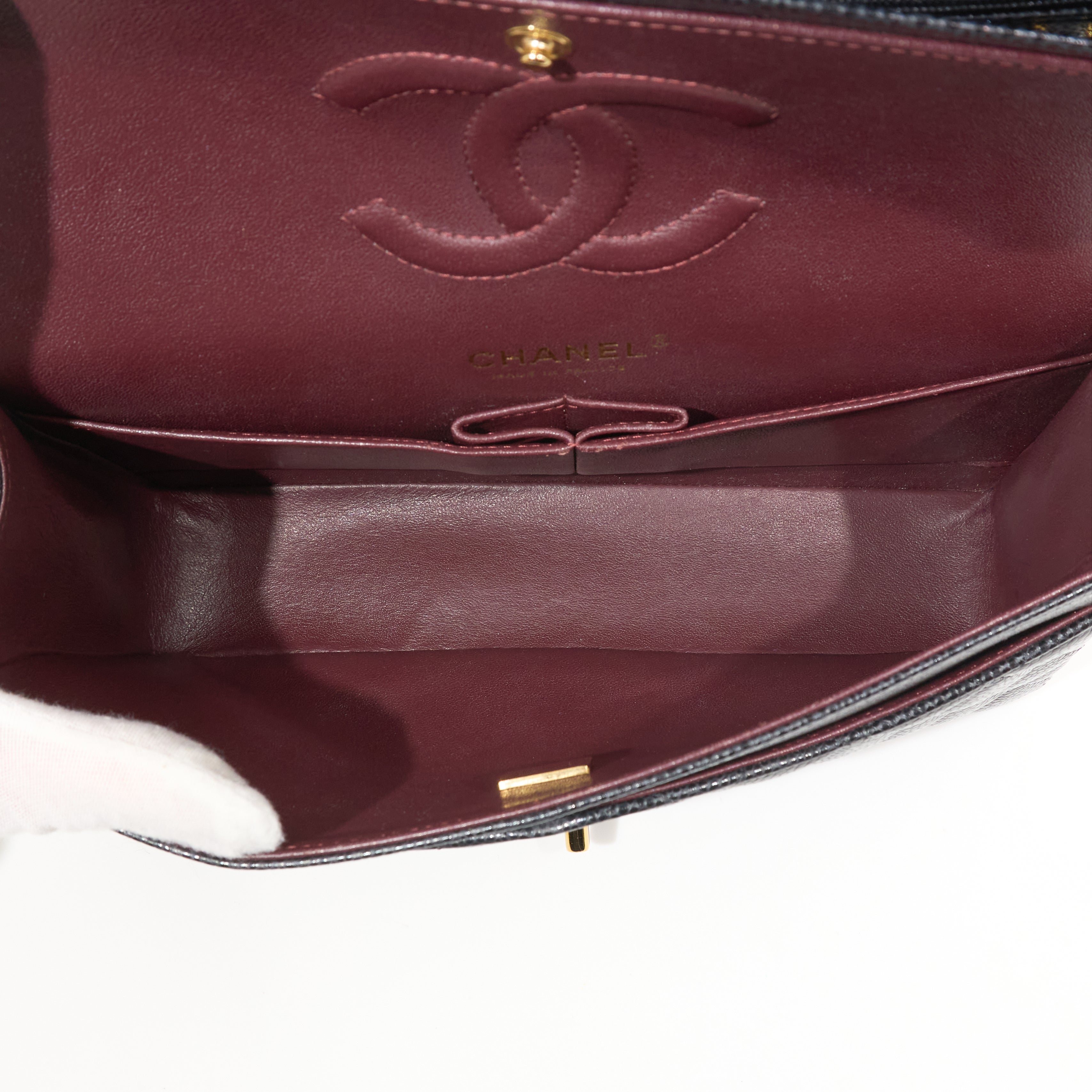 Chanel Classic Double Flap Medium Black Caviar Bag GHW