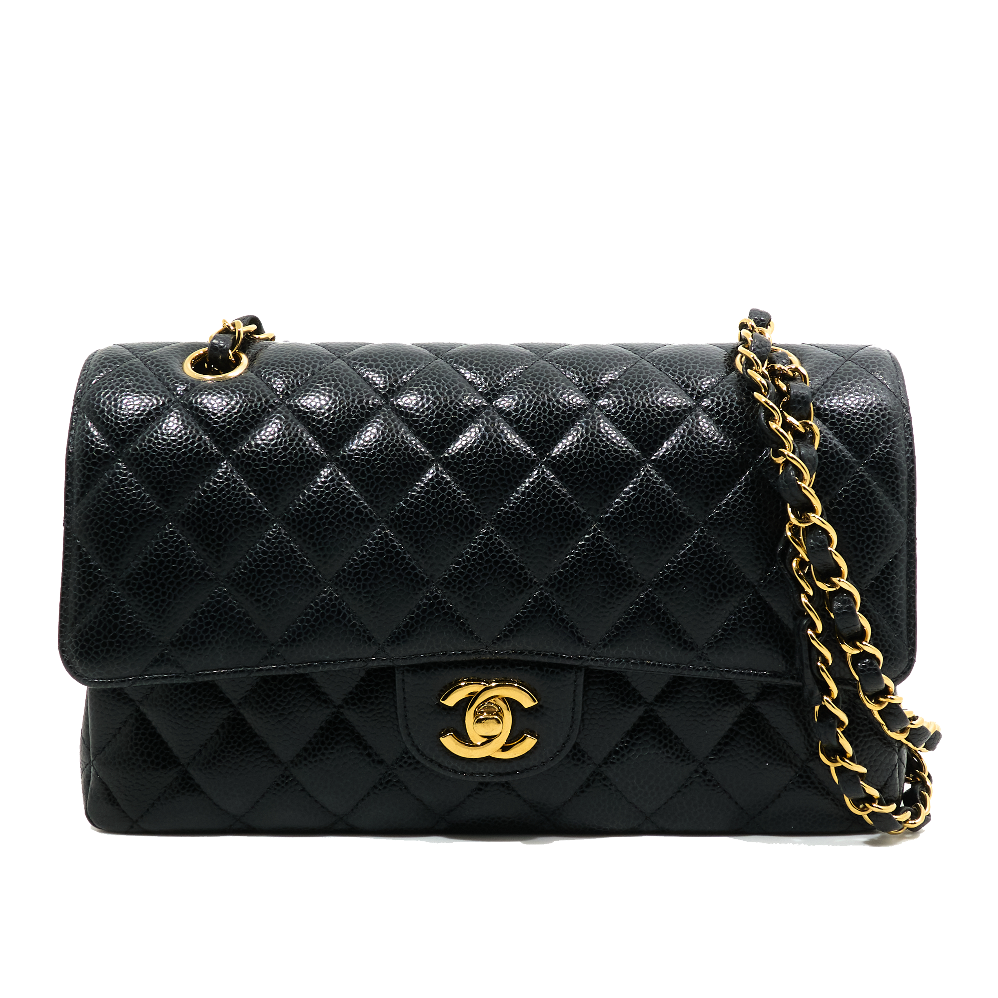 Chanel Classic Double Flap Medium Black Caviar Bag GHW