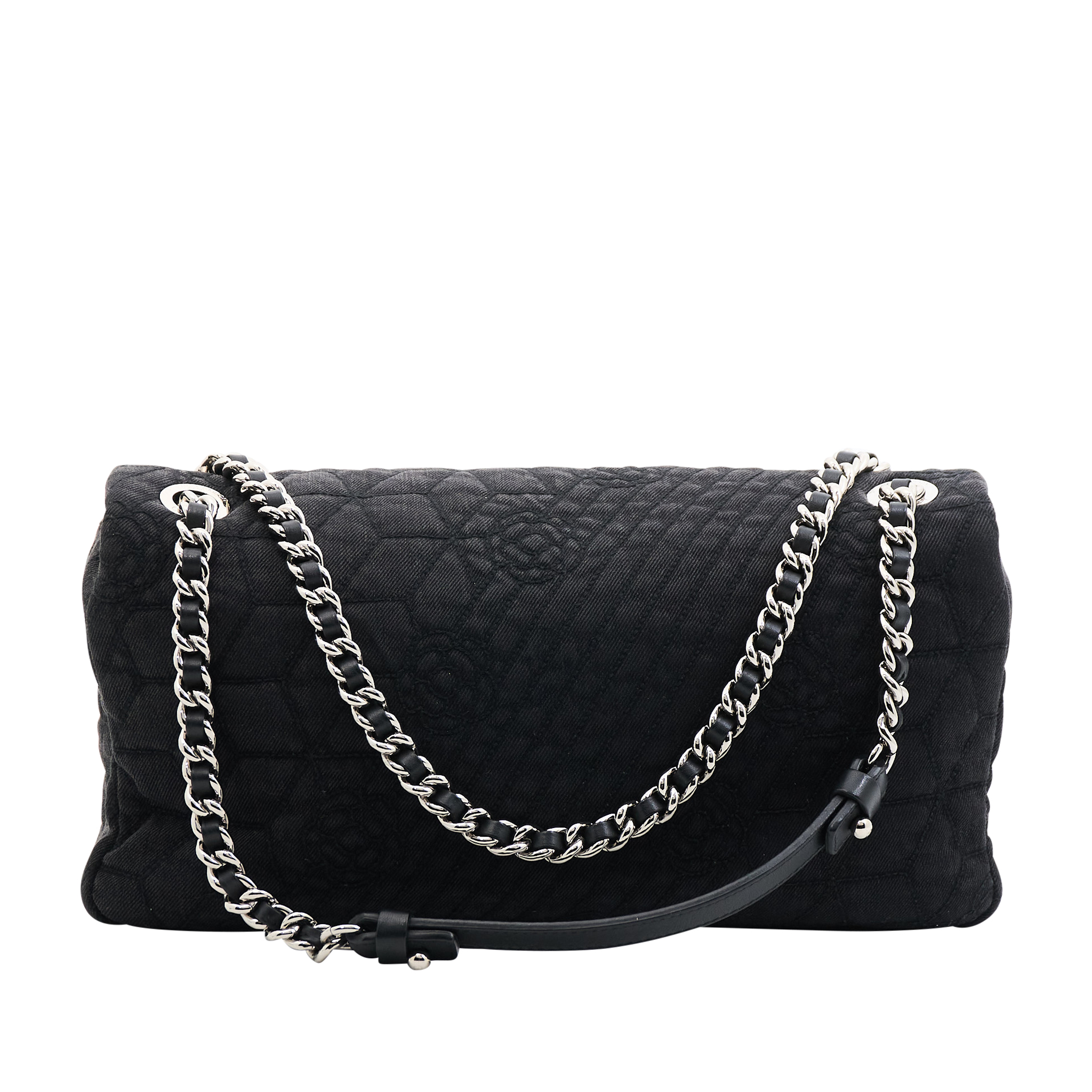 Chanel Classic Flap Black Denim SHW