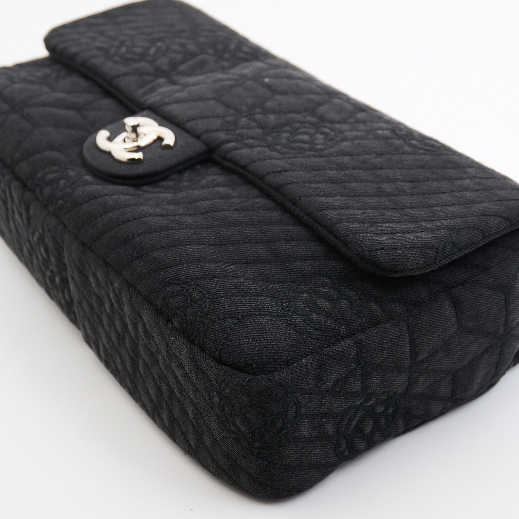 Chanel Classic Flap Black Denim SHW