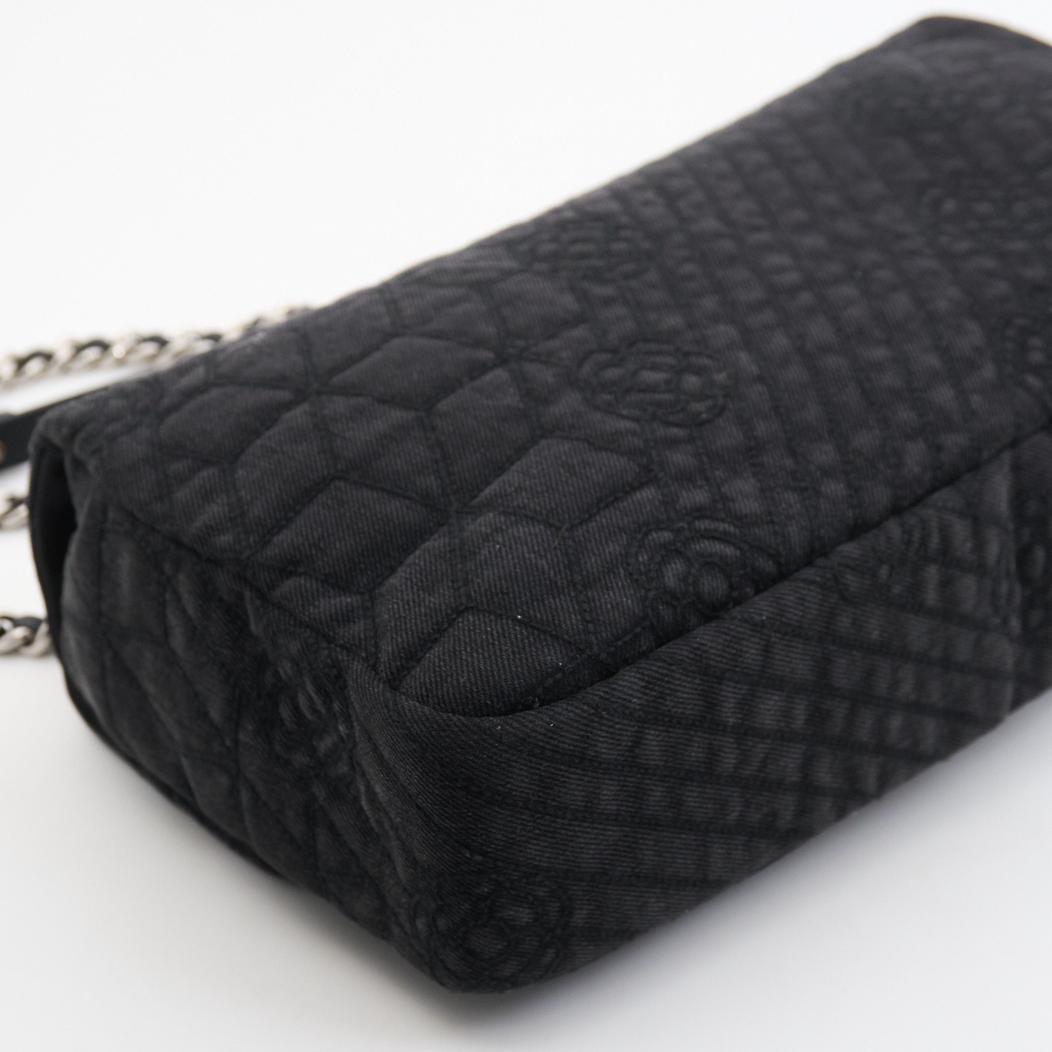 Chanel Classic Flap Black Denim SHW