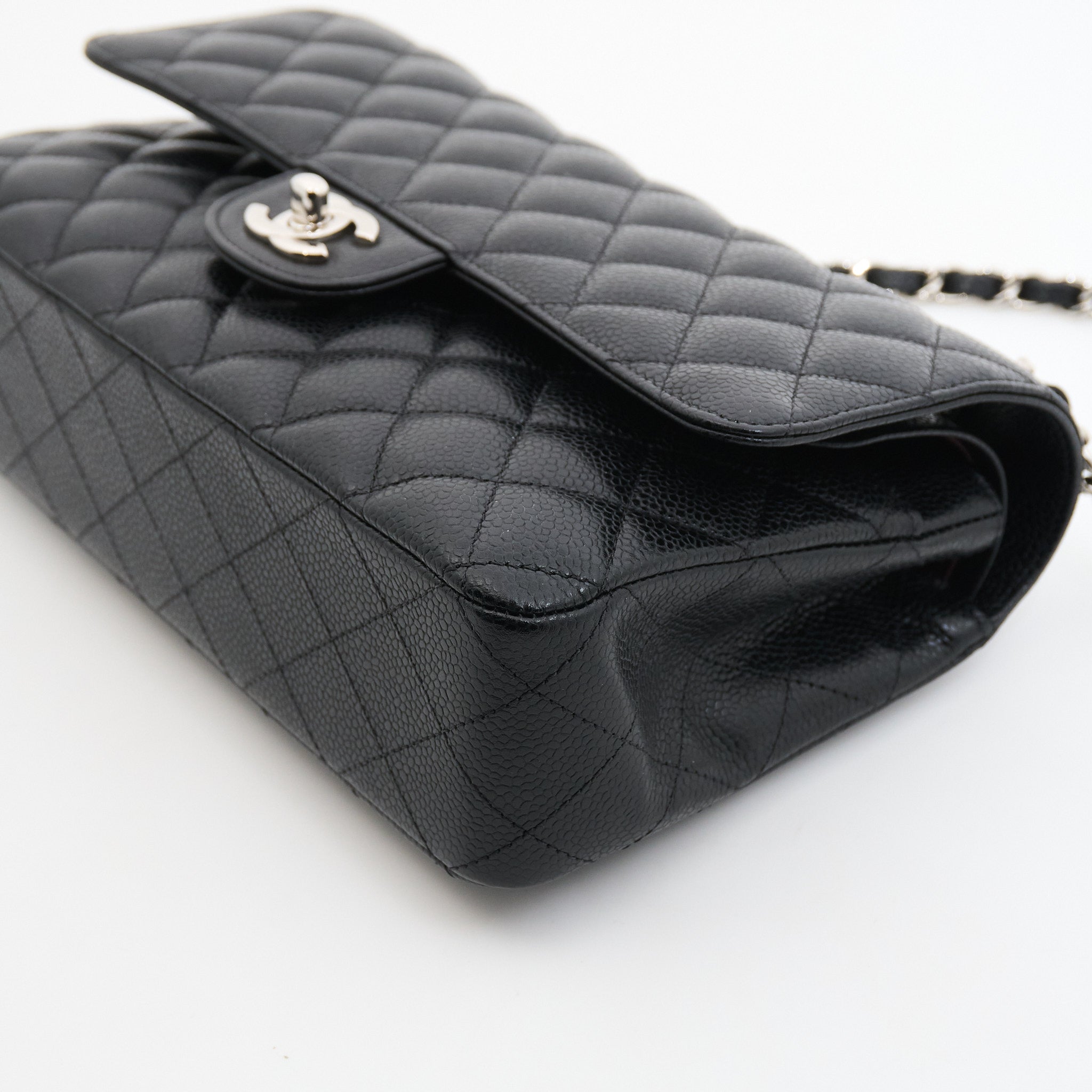 Chanel Classic Flap Medium Black Caviar Bag SHW