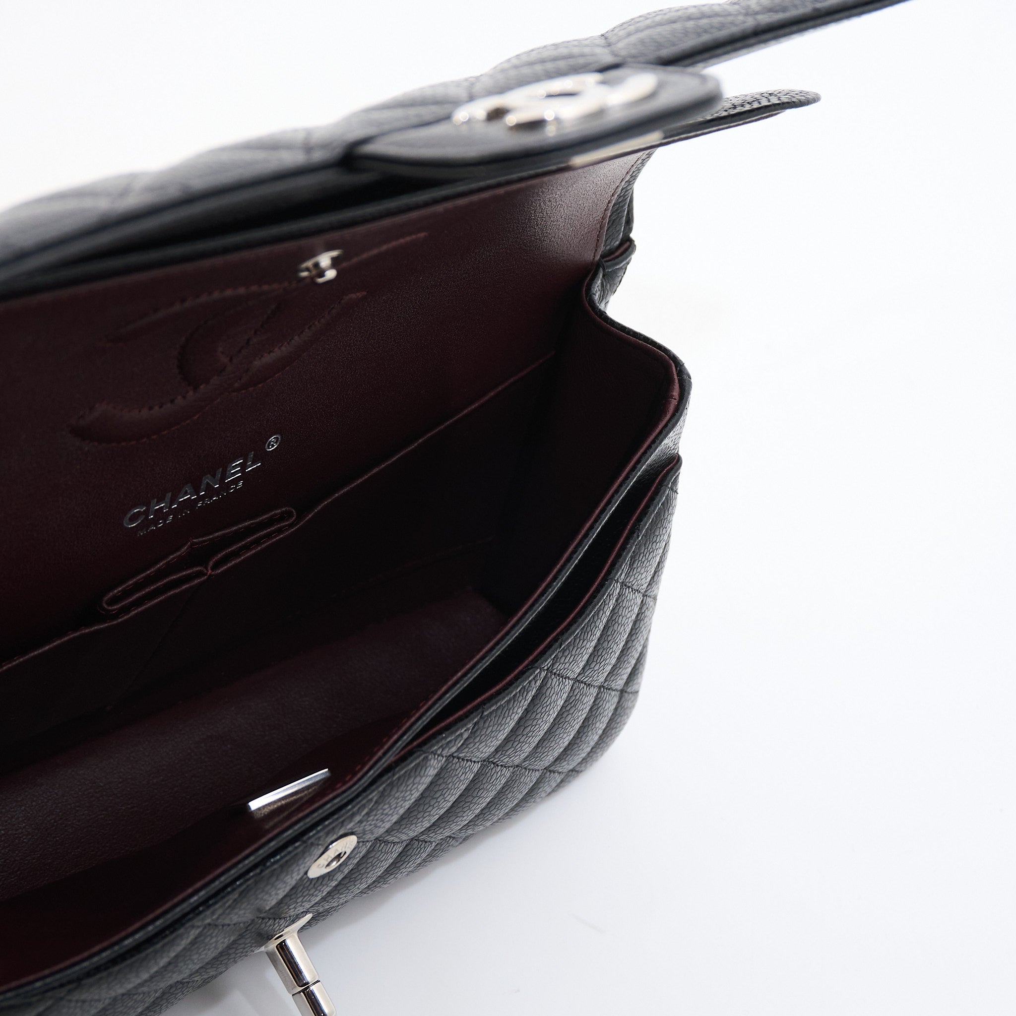 Chanel Classic Flap Medium Black Caviar Bag SHW