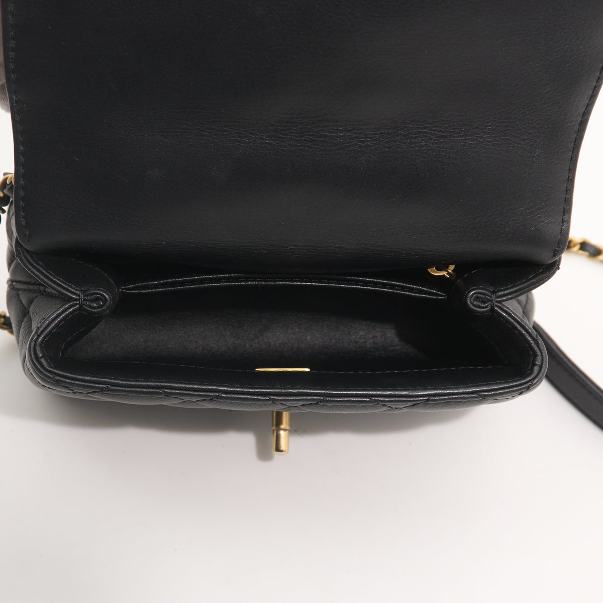 Chanel Crystal Quilted Mini Coco Handle Flap Black Bag
