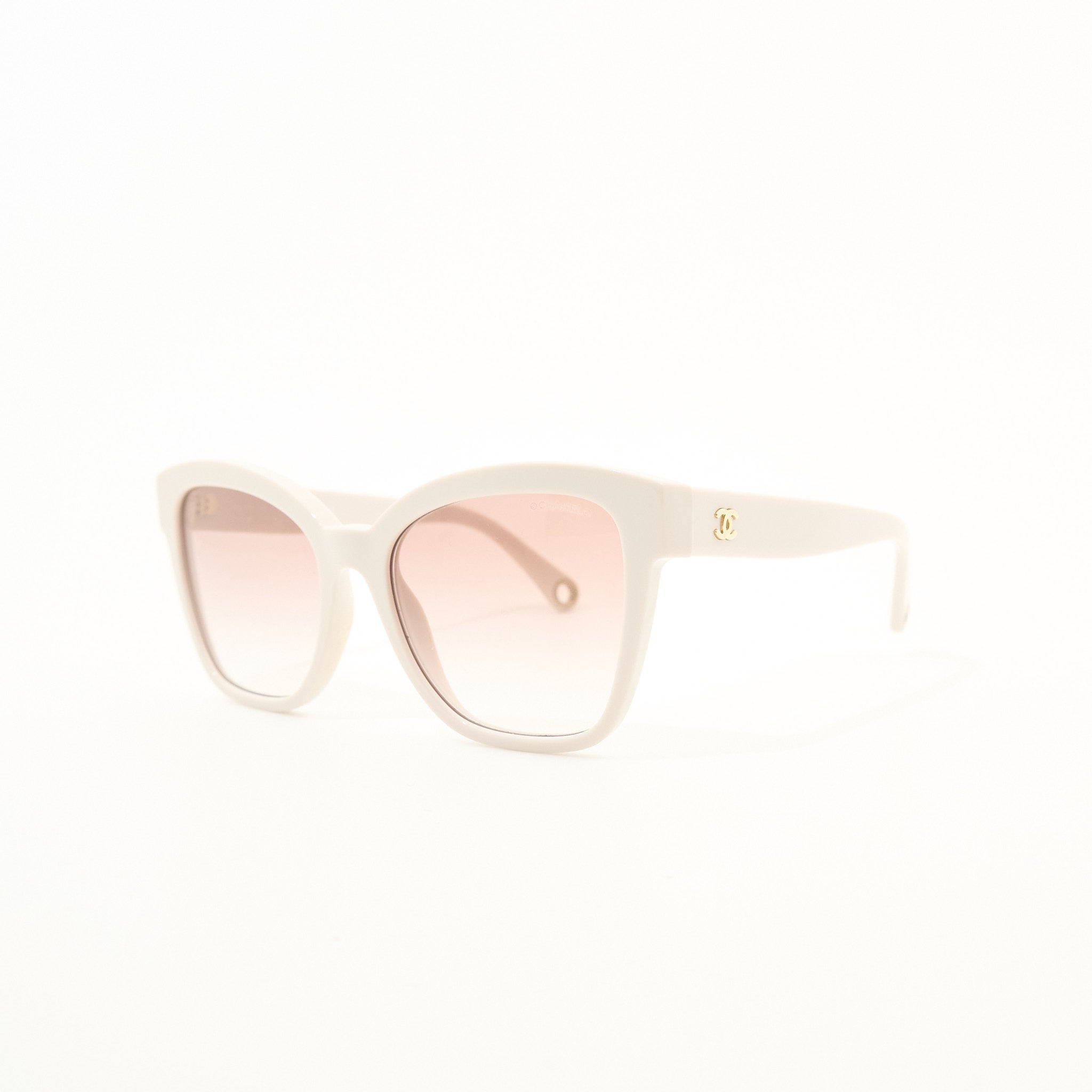 Chanel Cream Square Sunglasses