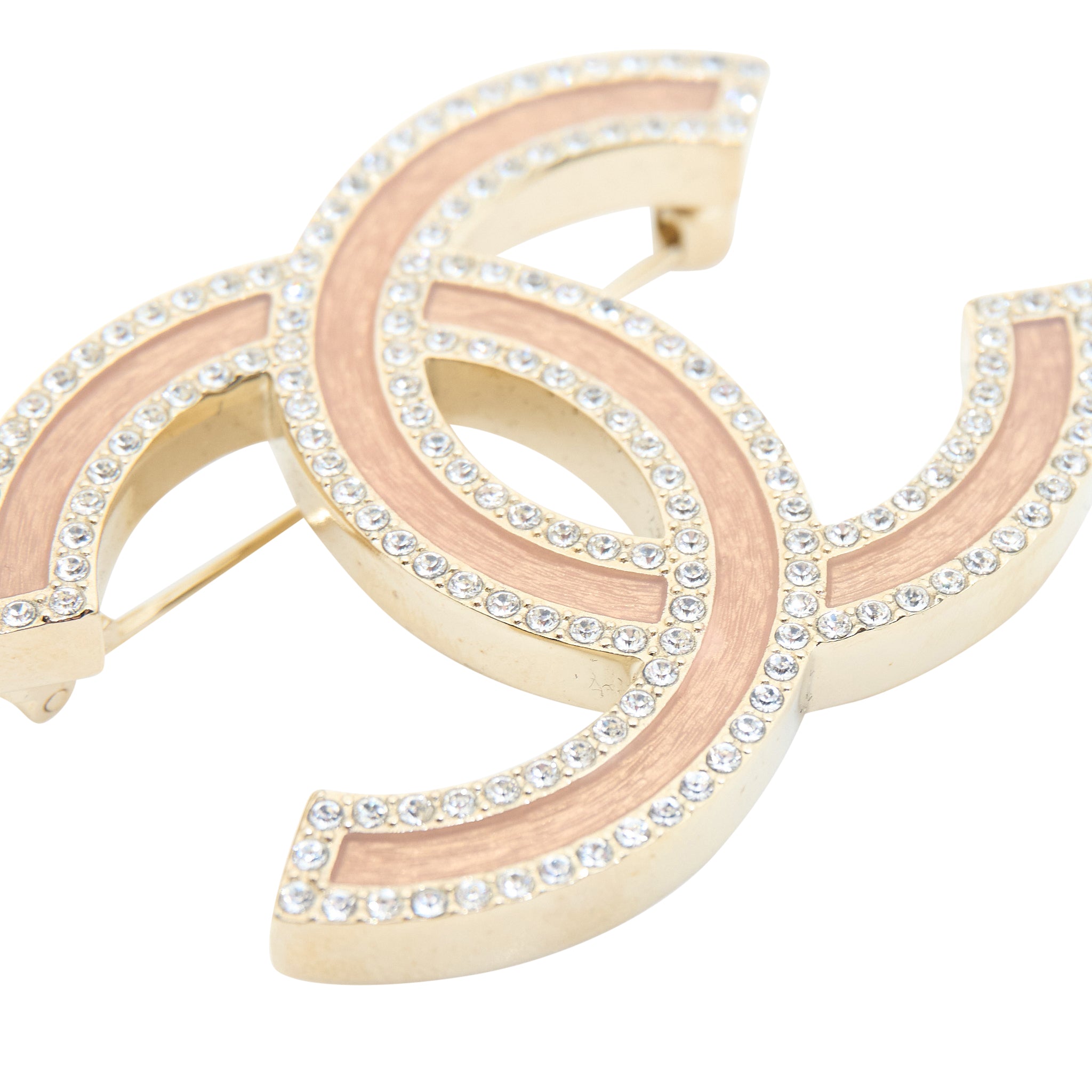 Chanel Crystal & Copperstone CC Brooch