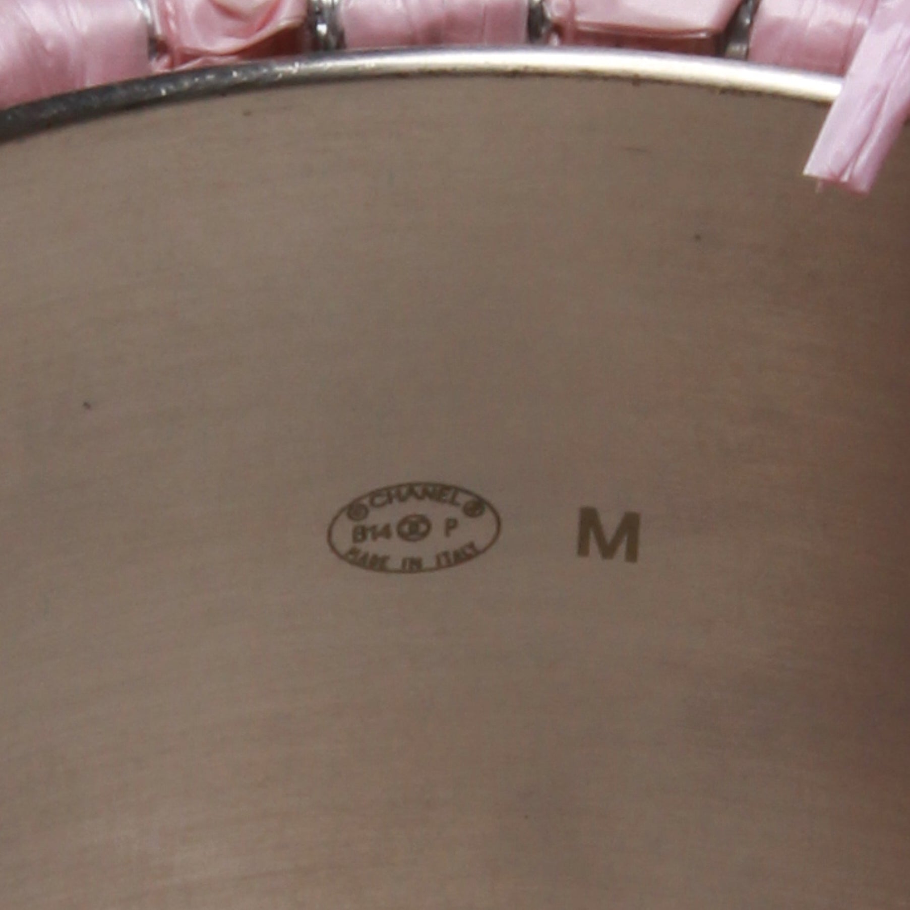 Chanel Pink Woven CC Cuff Bracelet