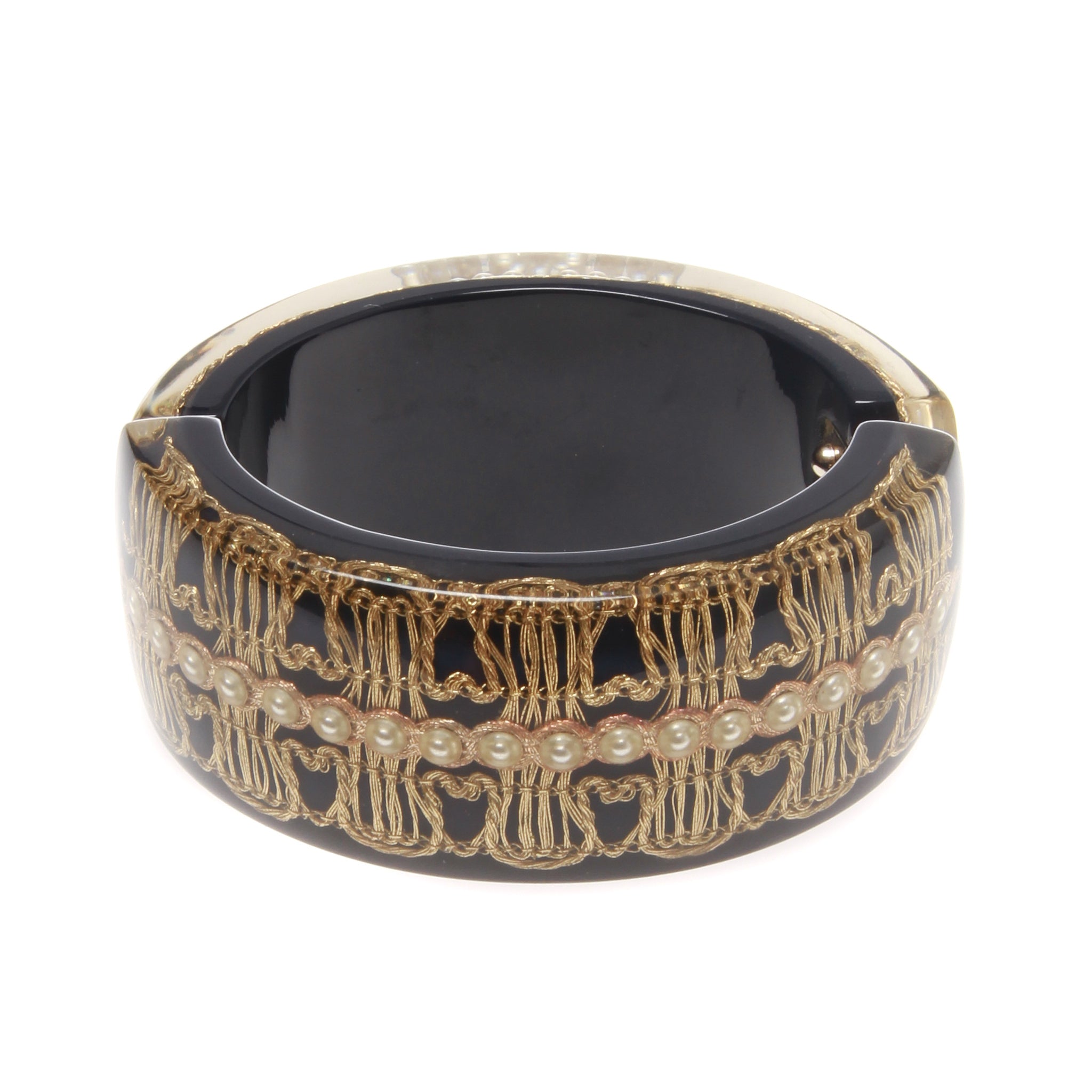 Chanel Double Pearl Cuff Bracelet