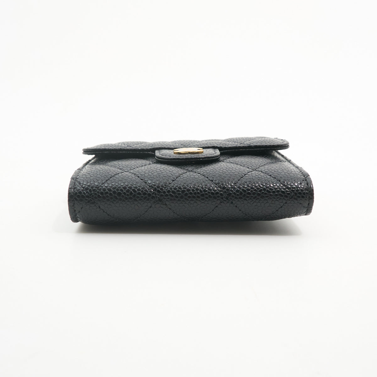 Chanel Black Quilted Caviar Flap Wallet