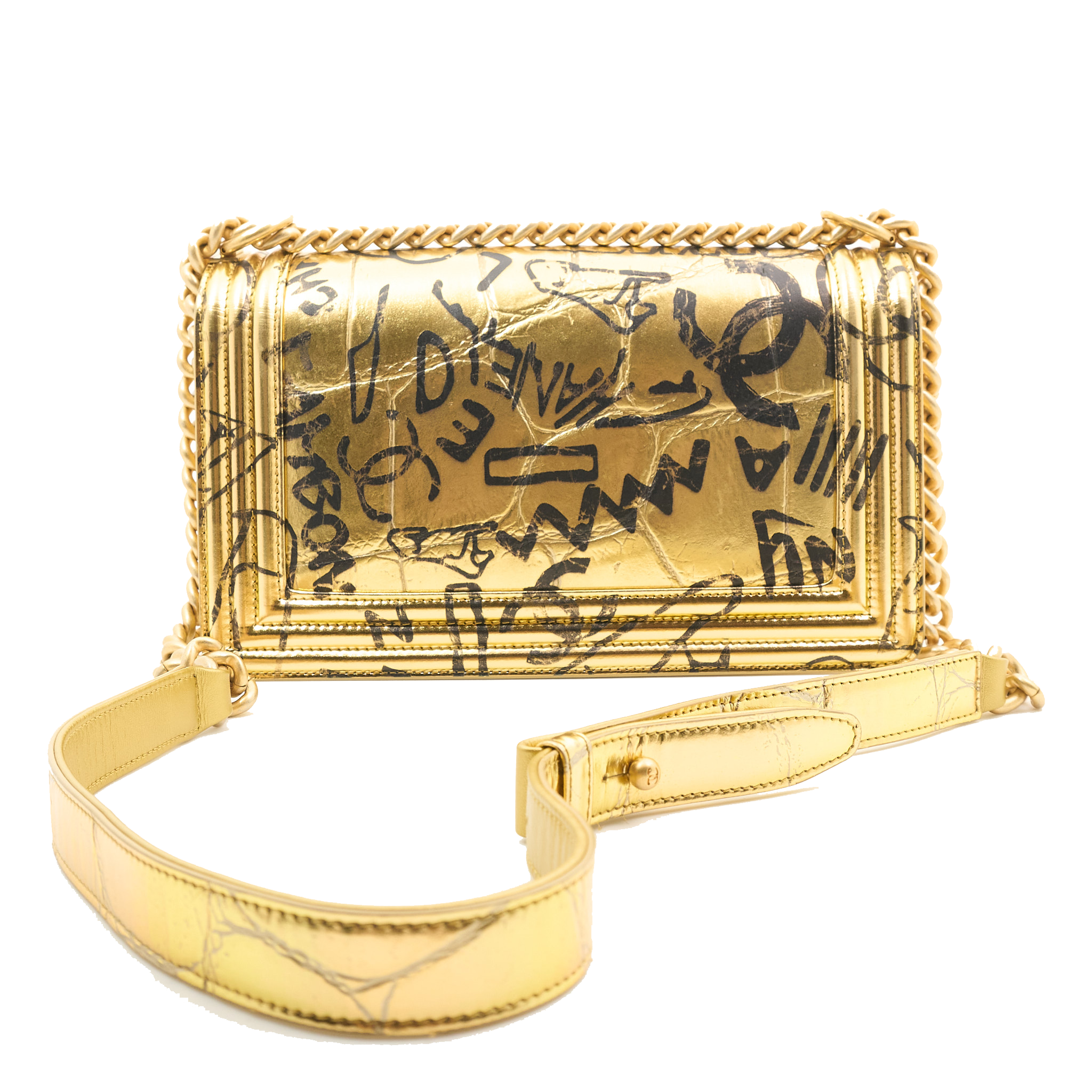 Chanel Gold Graffiti Boy Bag