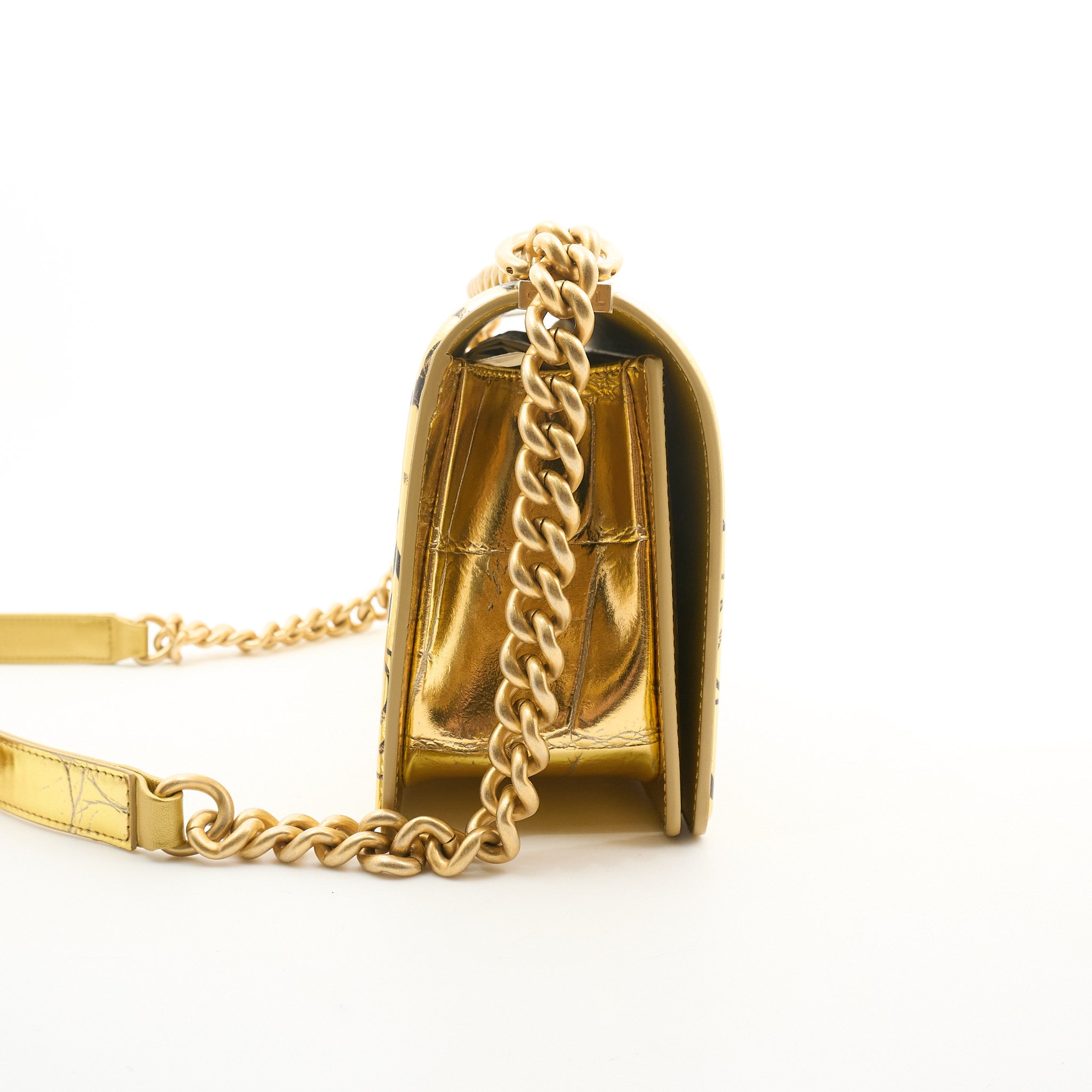 Chanel Gold Graffiti Boy Bag