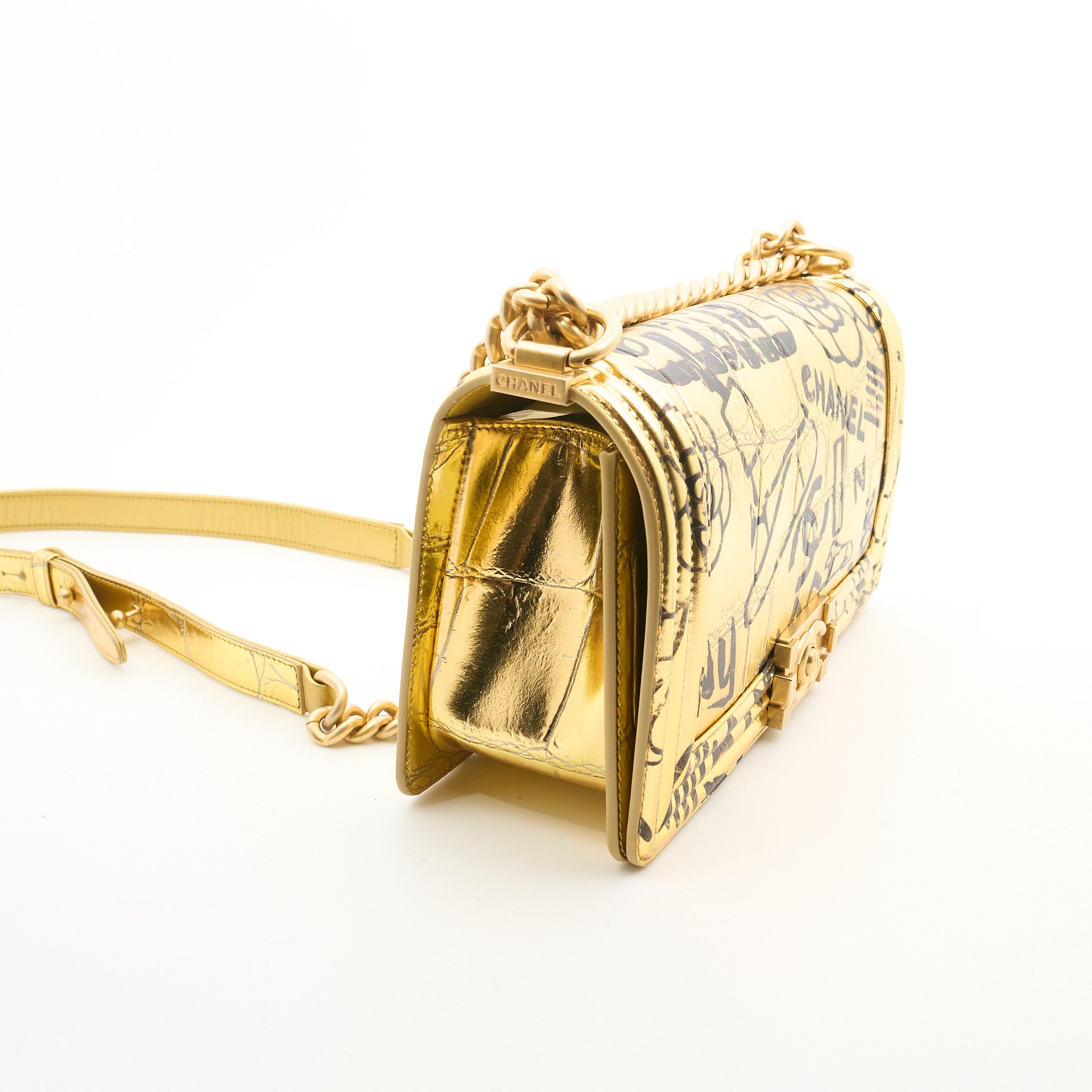 Chanel Gold Graffiti Boy Bag