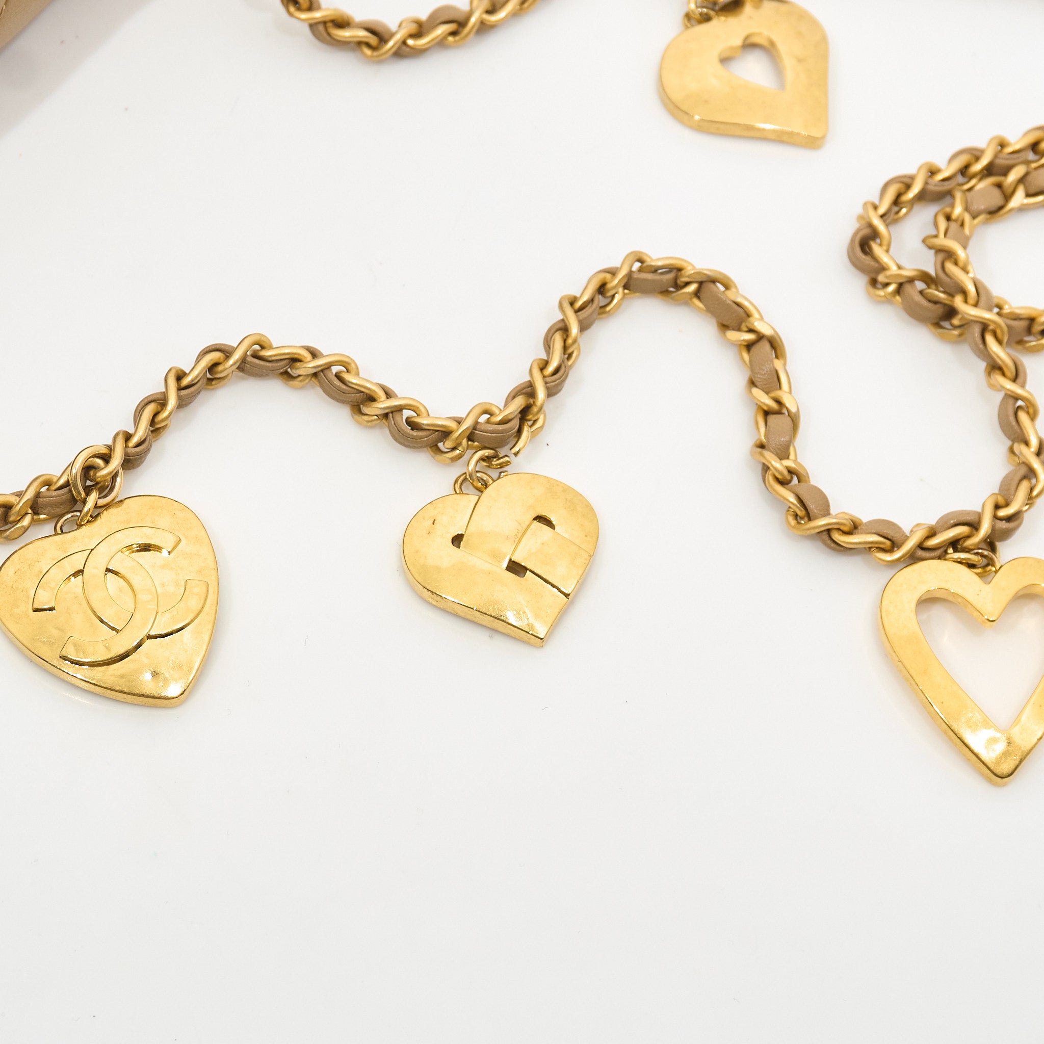 Chanel Mini Heart Charms Beige Flap Bag