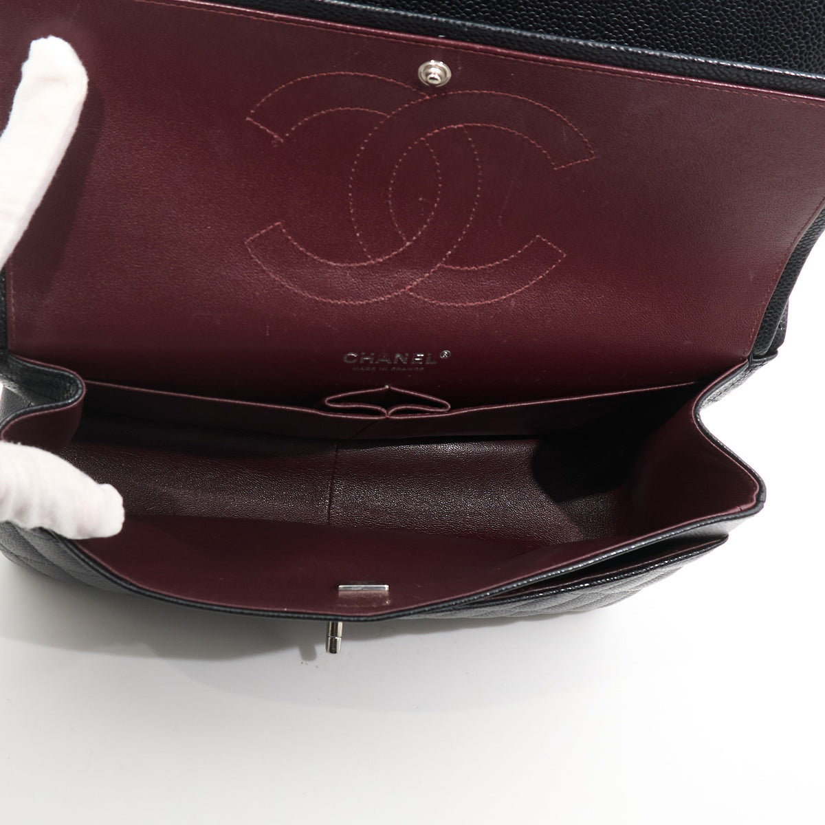 Chanel Jumbo Black Caviar Bag SHW