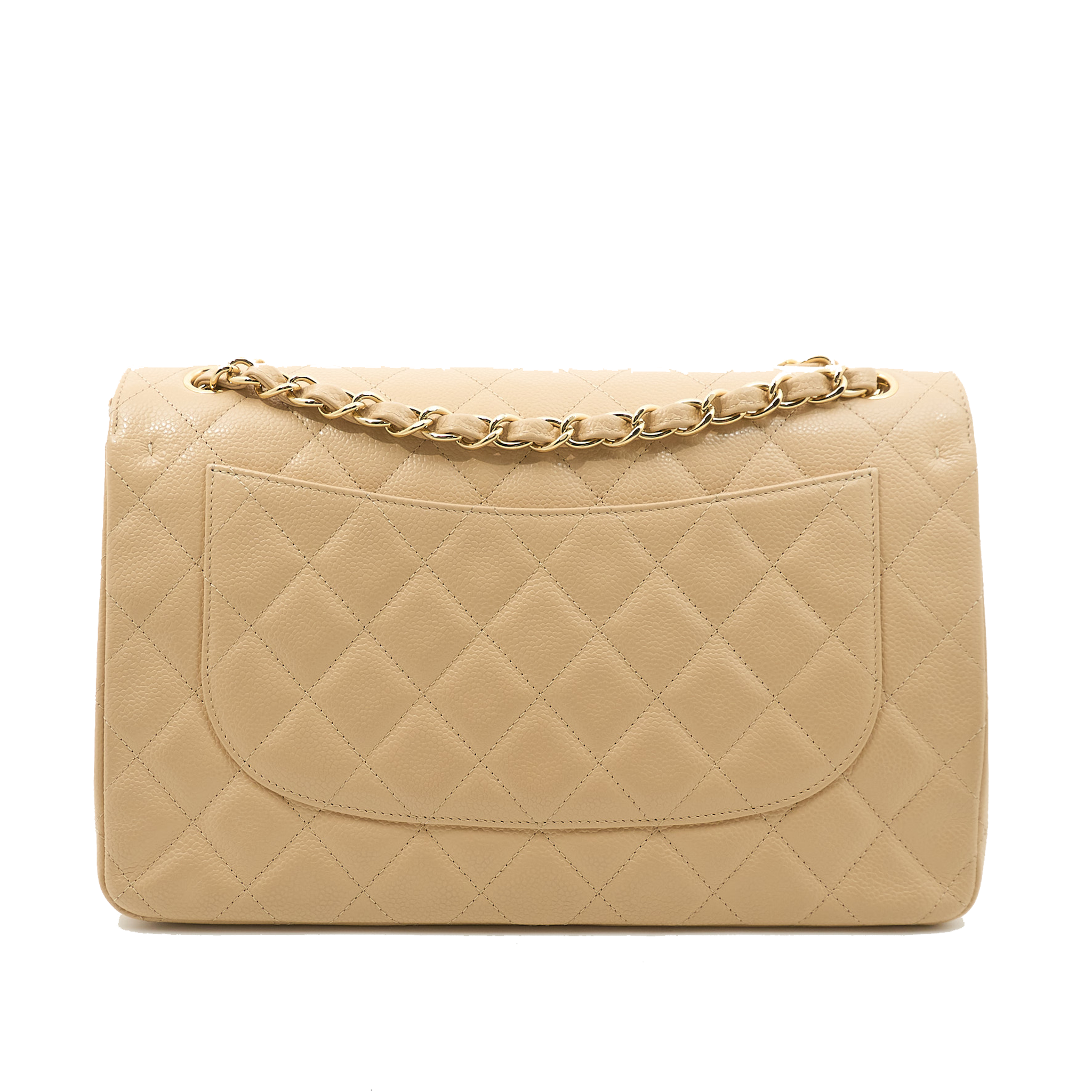 Chanel Jumbo Classic Double Flap Caviar Beige GHW
