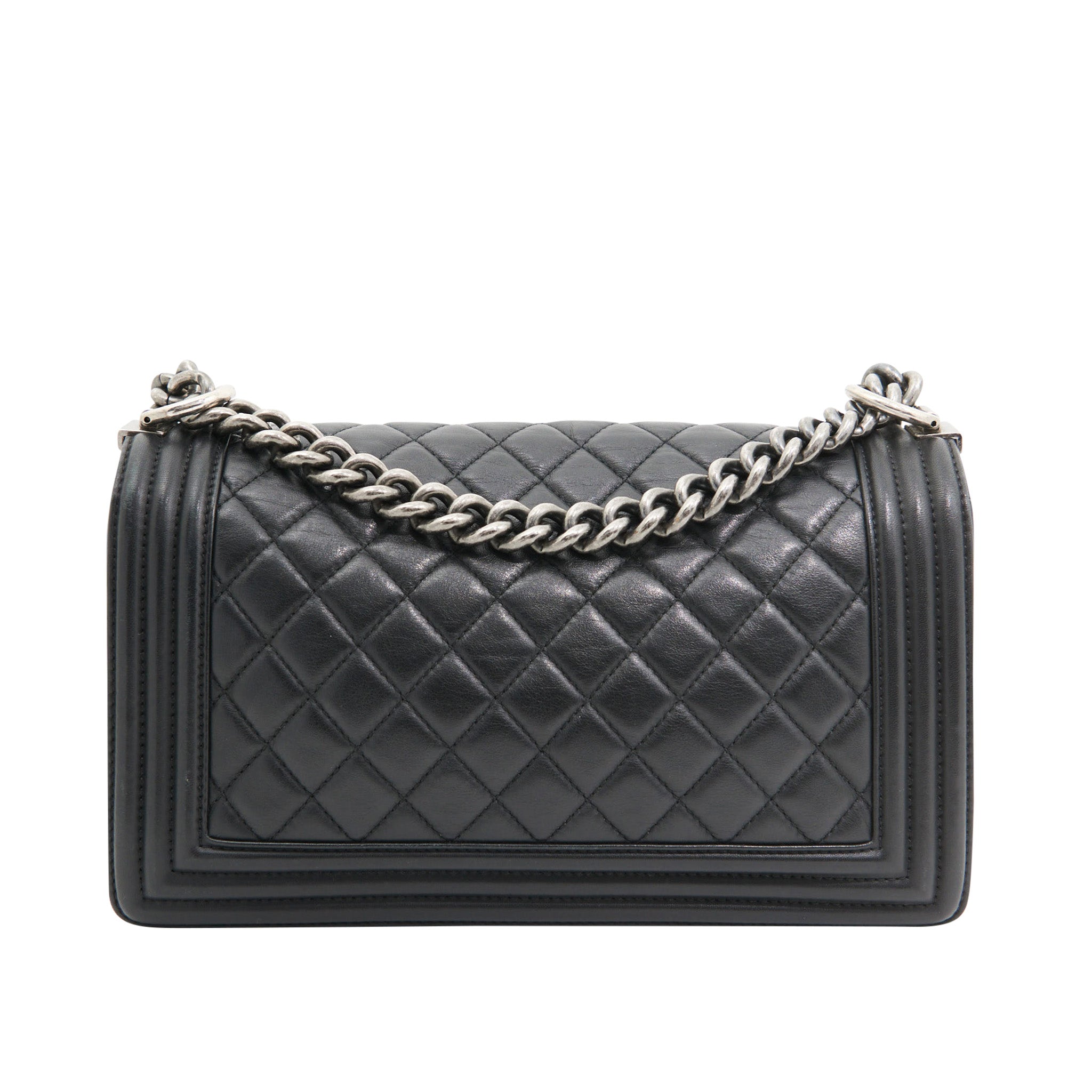 Chanel Lambskin Boy Bag in Black SHW