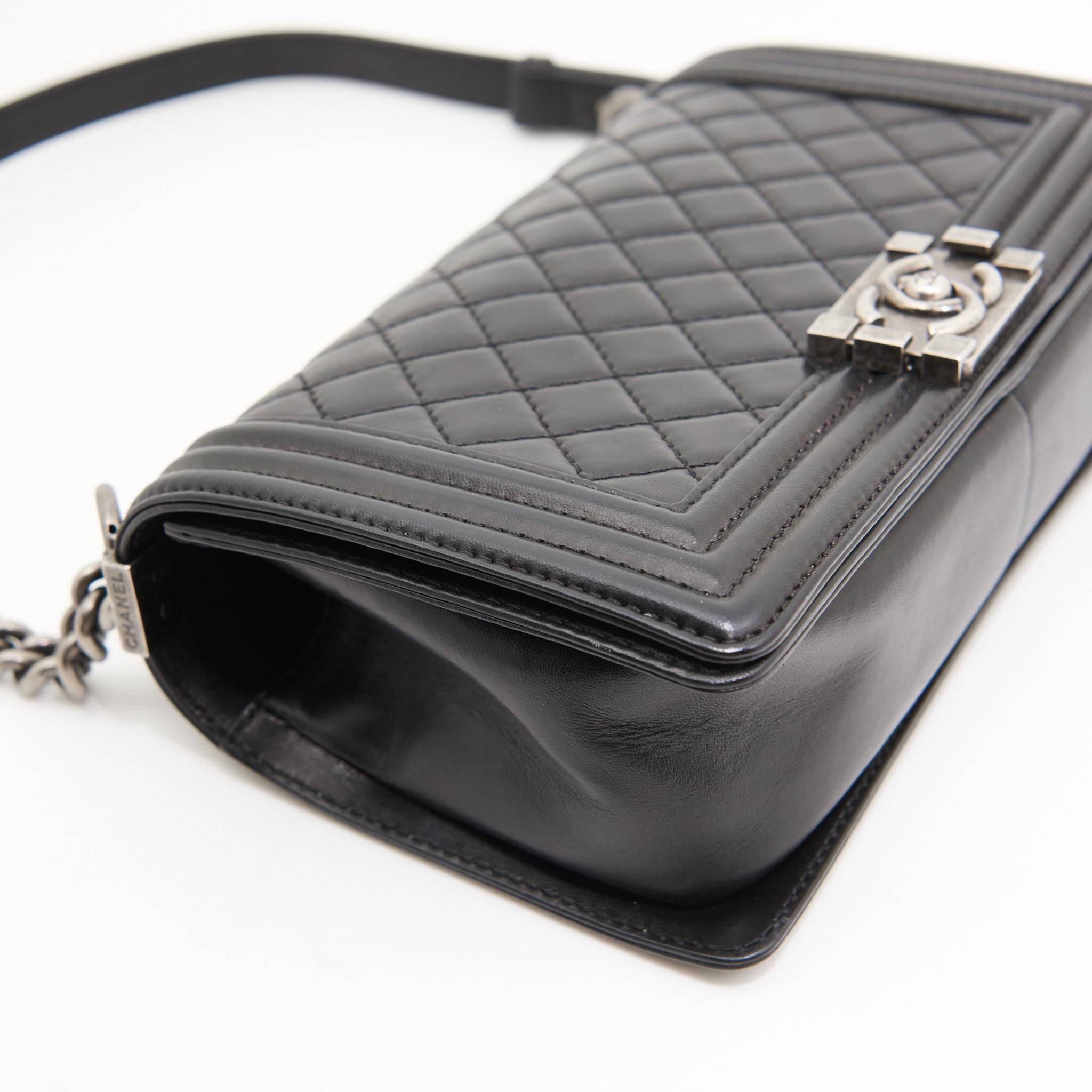 Chanel Lambskin Boy Bag Medium (Recolour) in Black SHW