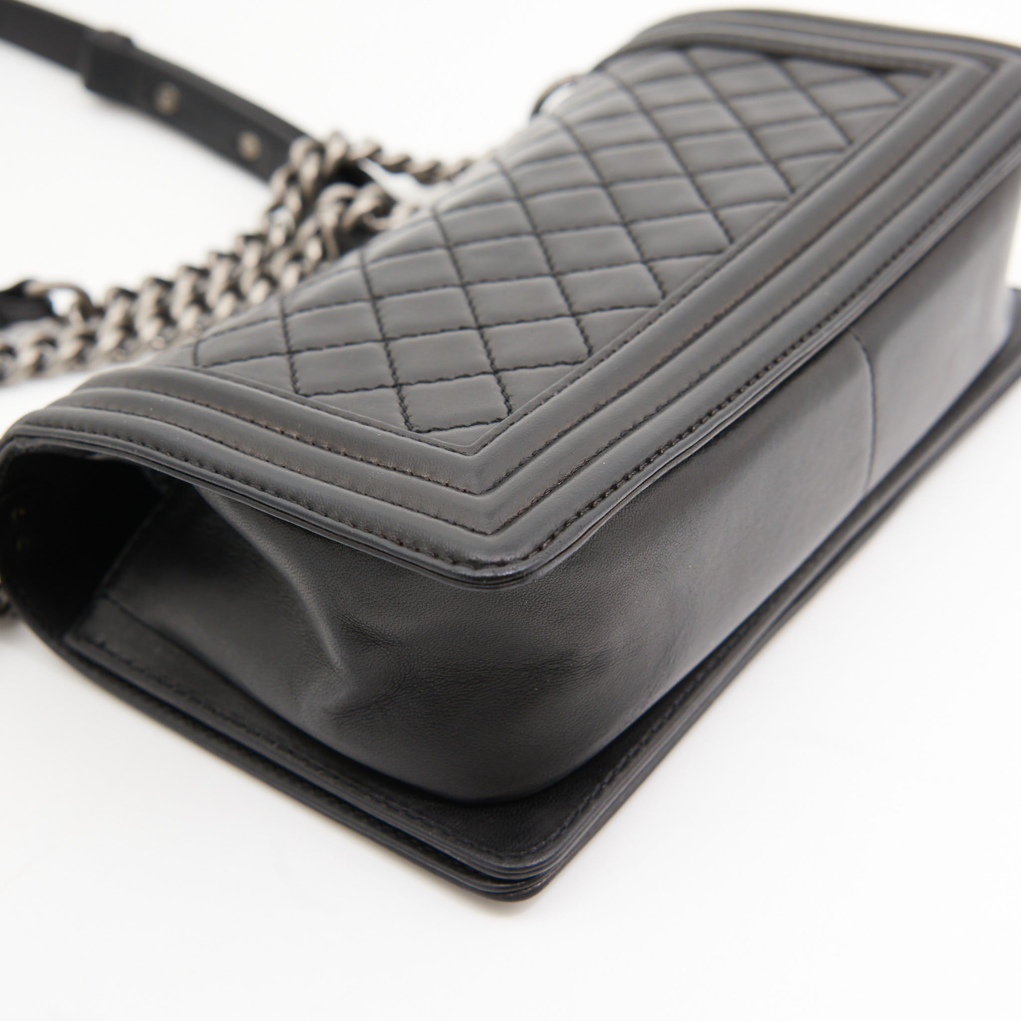 Chanel Lambskin Boy Bag Medium (Recolour) in Black SHW