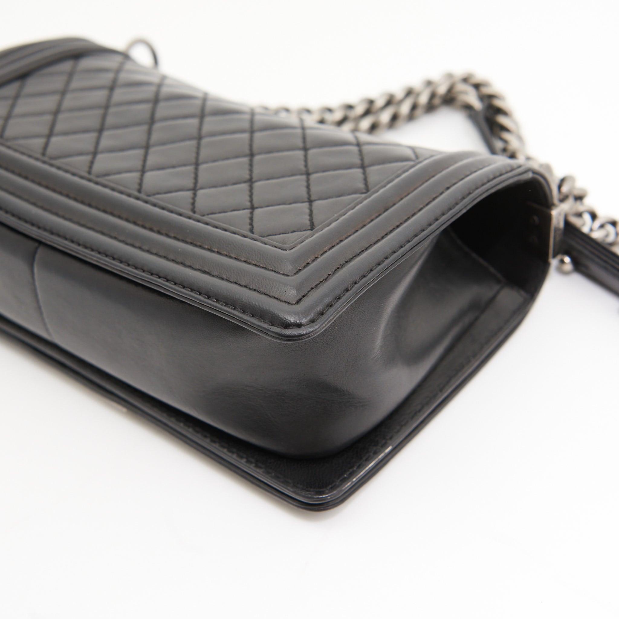 Chanel Lambskin Boy Bag Medium (Recolour) in Black SHW