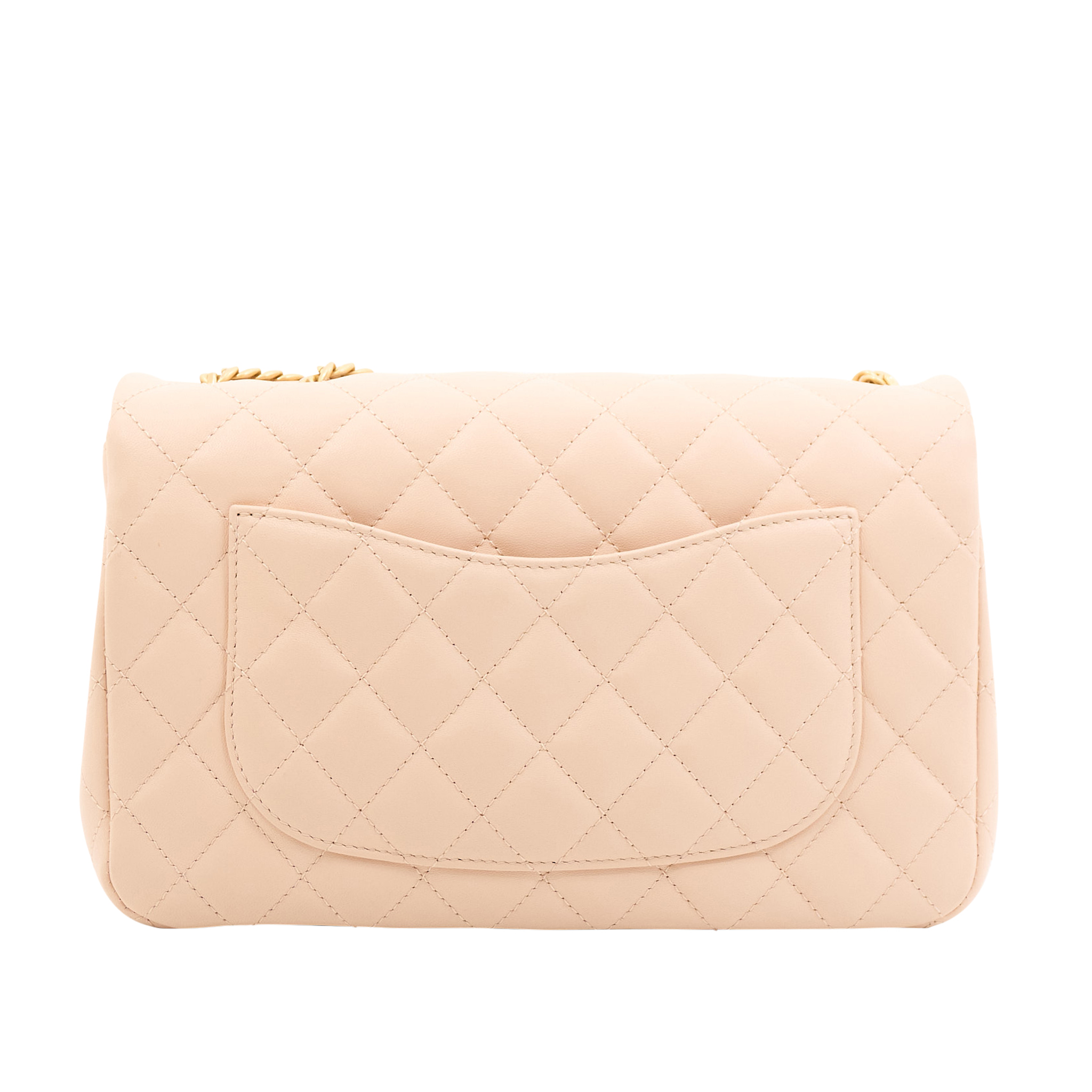Chanel Lambskin Pearl Crush Flap Bag in Beige GHW