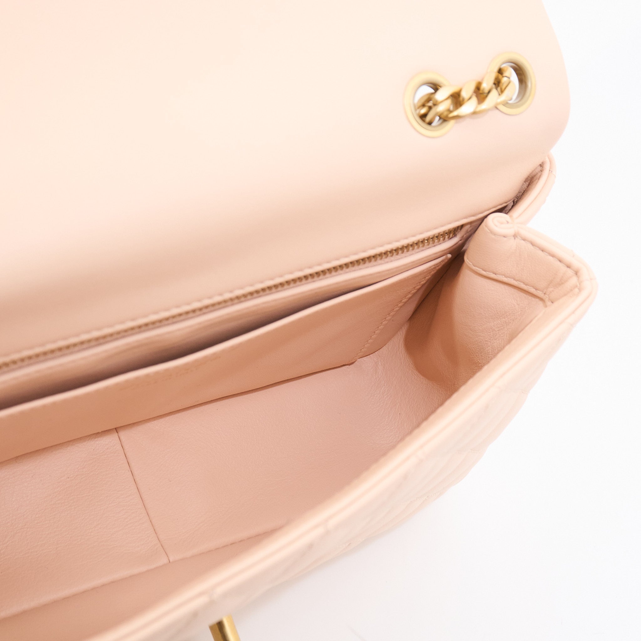 Chanel Lambskin Pearl Crush Flap Bag in Beige GHW