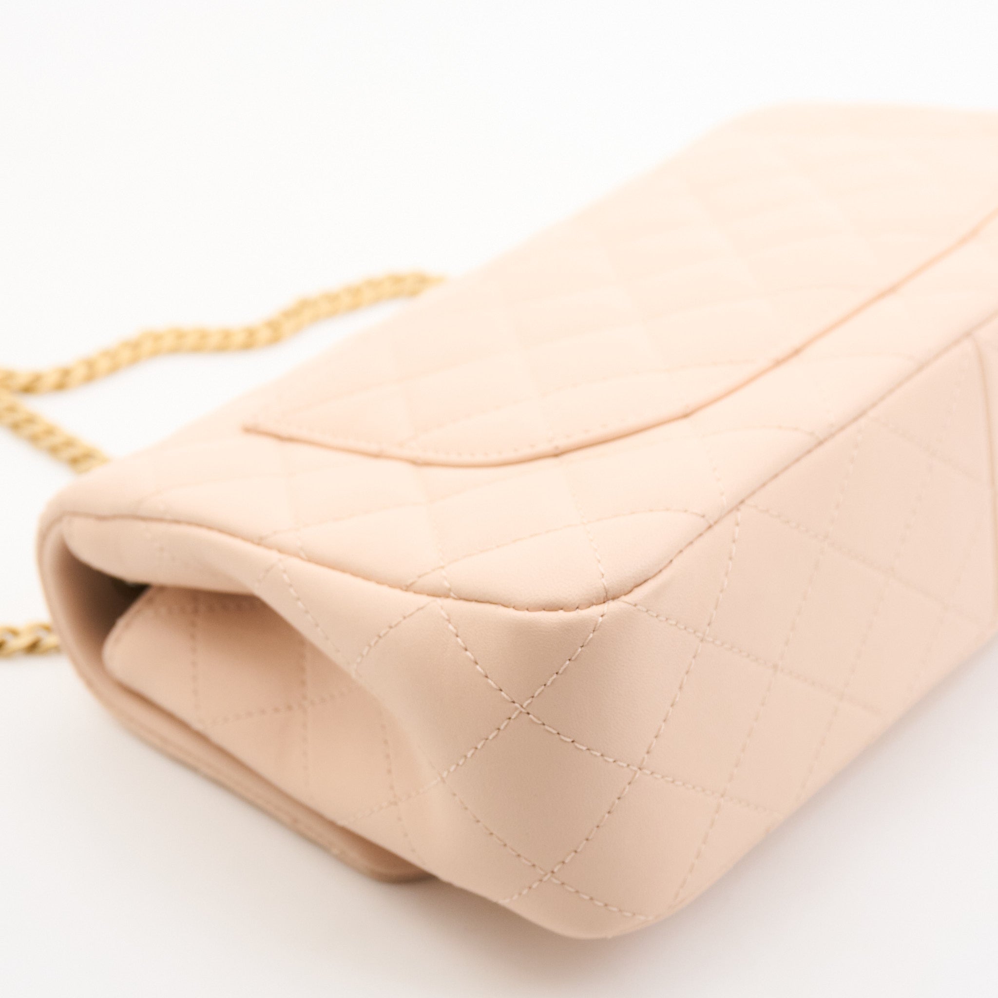 Chanel Lambskin Pearl Crush Flap Bag in Beige GHW