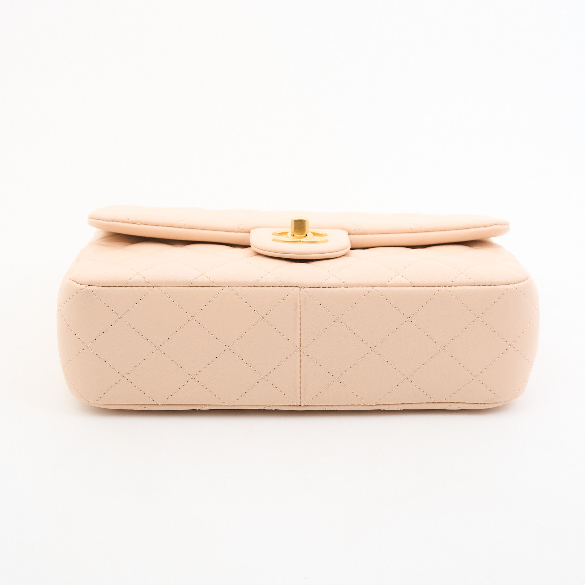 Chanel Lambskin Pearl Crush Flap Bag in Beige GHW