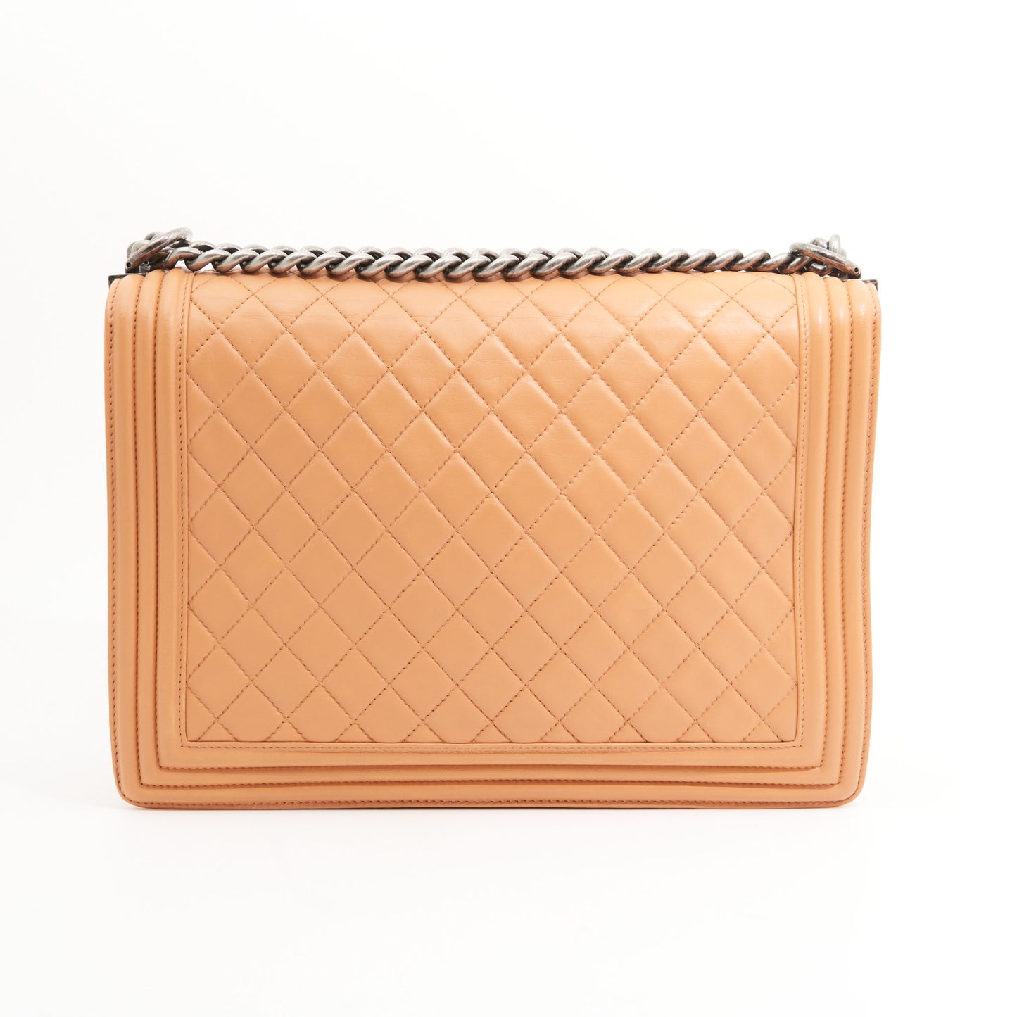 Chanel Lambskin Quilted Boy Large in Apricot SHW