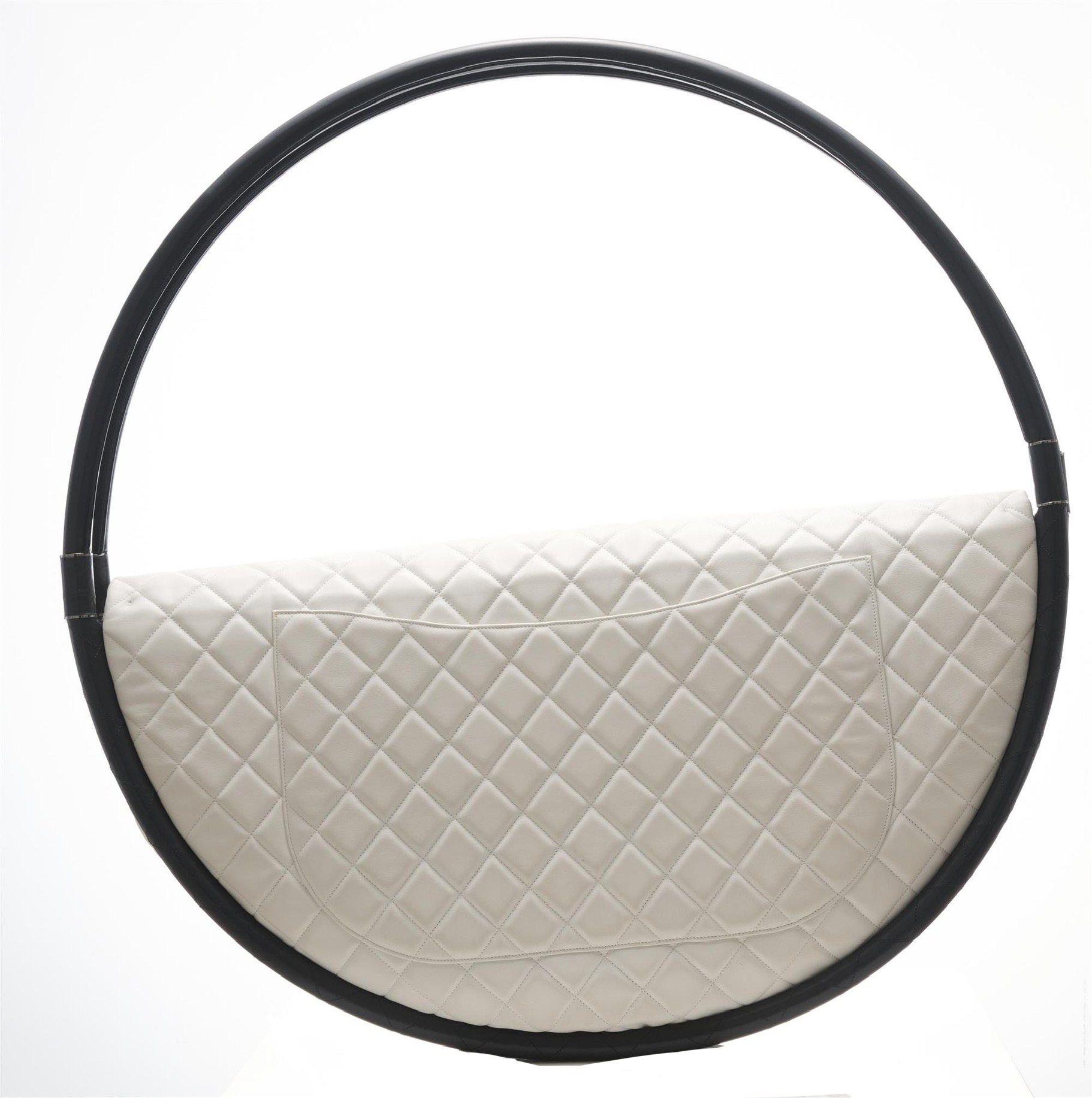 Chanel 2013 Quilted Hula Hoop in White SHW