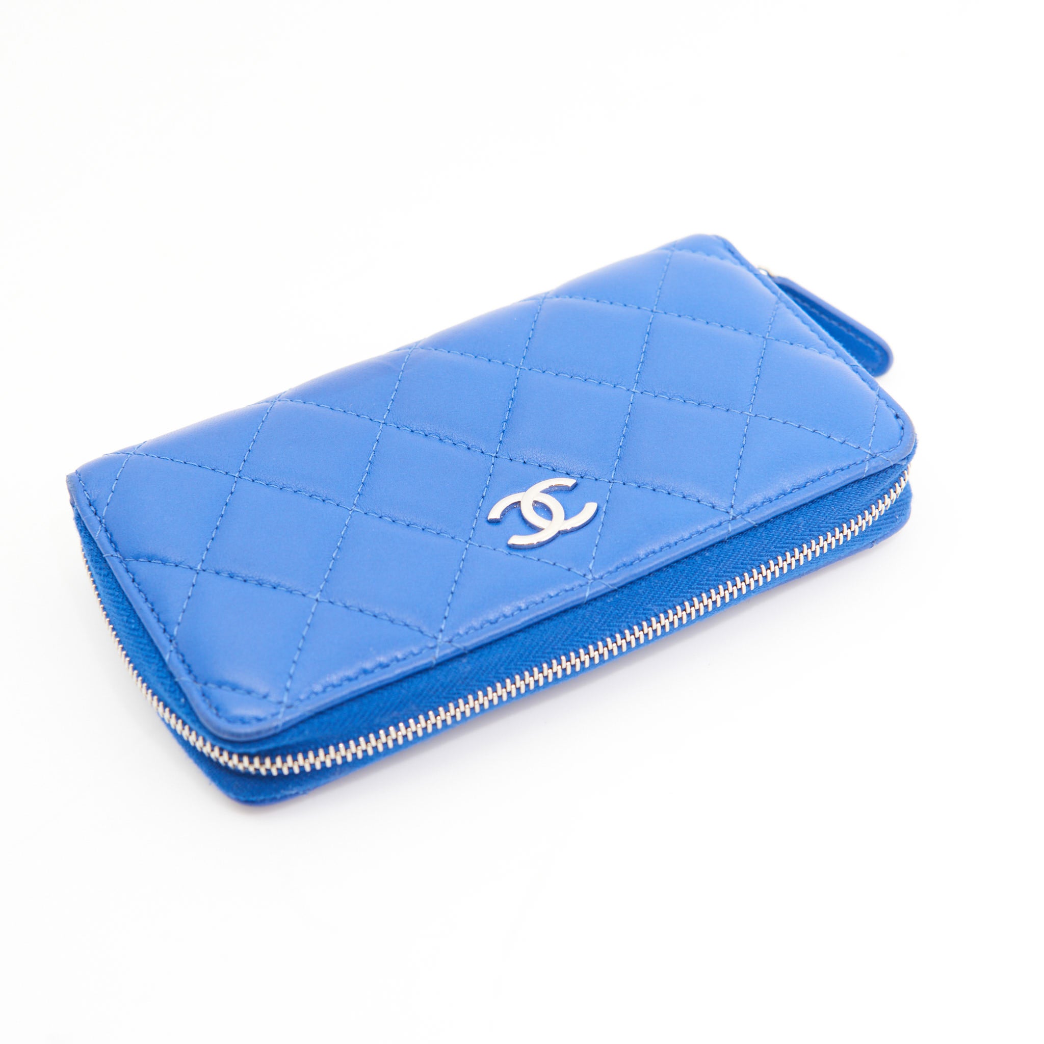 Chanel Lambskin Wallet in Blue SHW