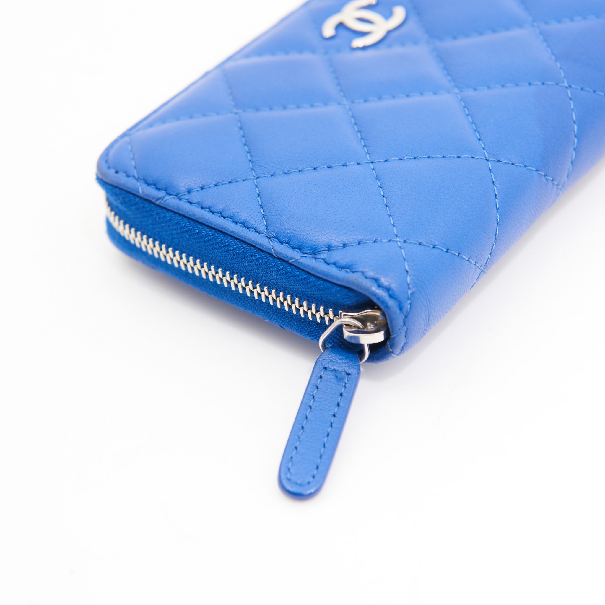 Chanel Lambskin Wallet in Blue SHW