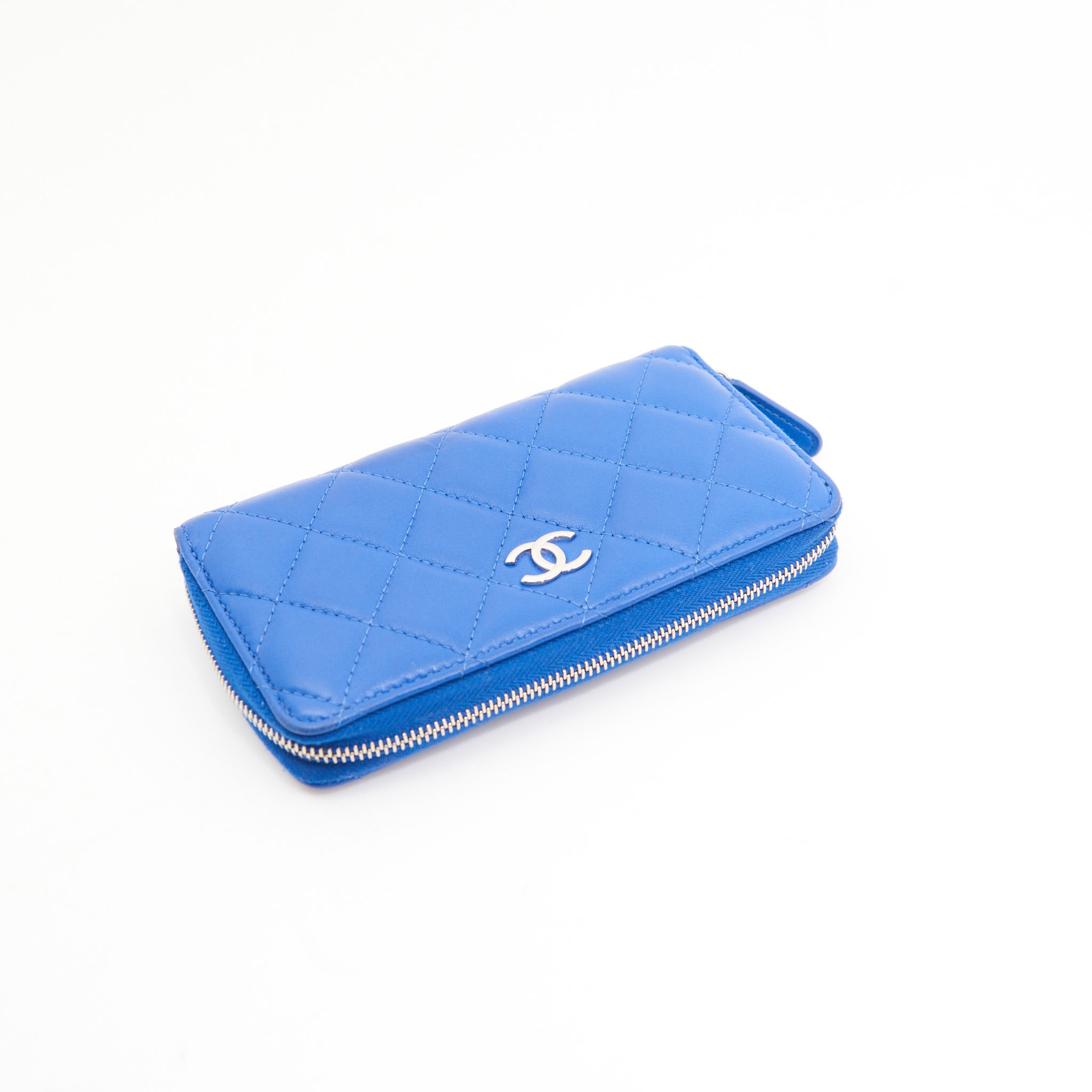 Chanel Lambskin Wallet in Blue SHW