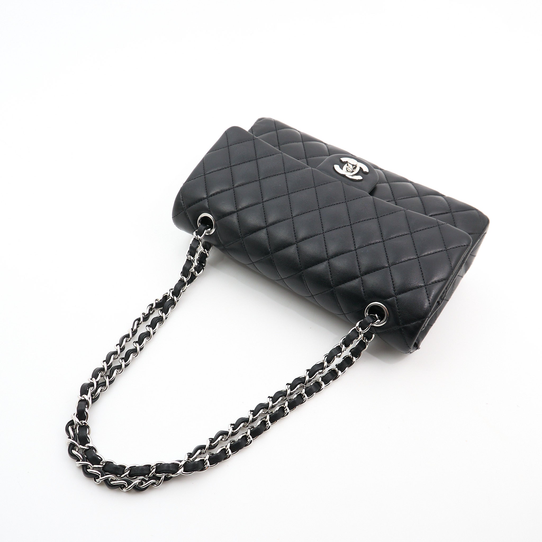 Chanel Medium Classic Black Lambskin Double Flap Bag