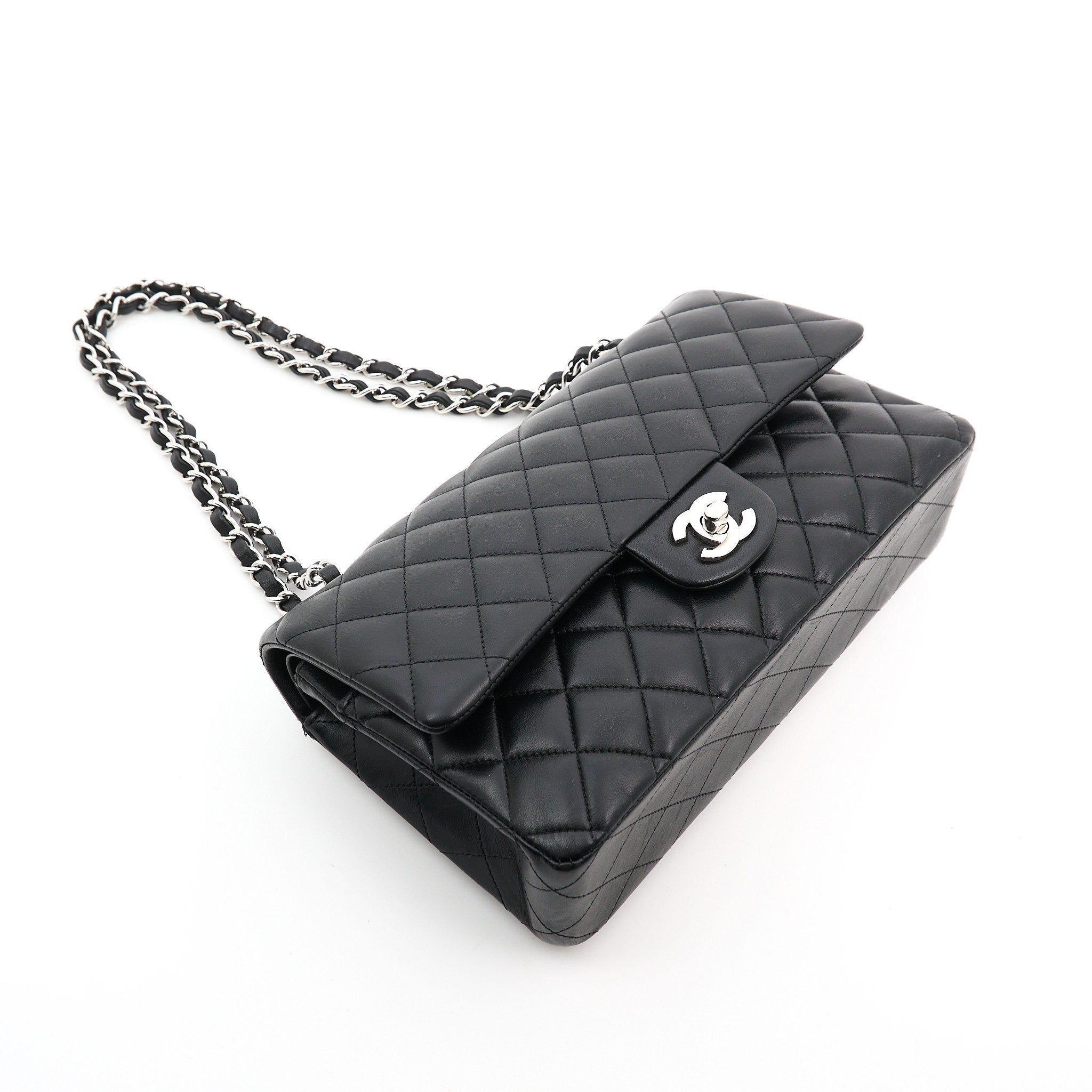 Chanel Medium Classic Black Lambskin Double Flap Bag