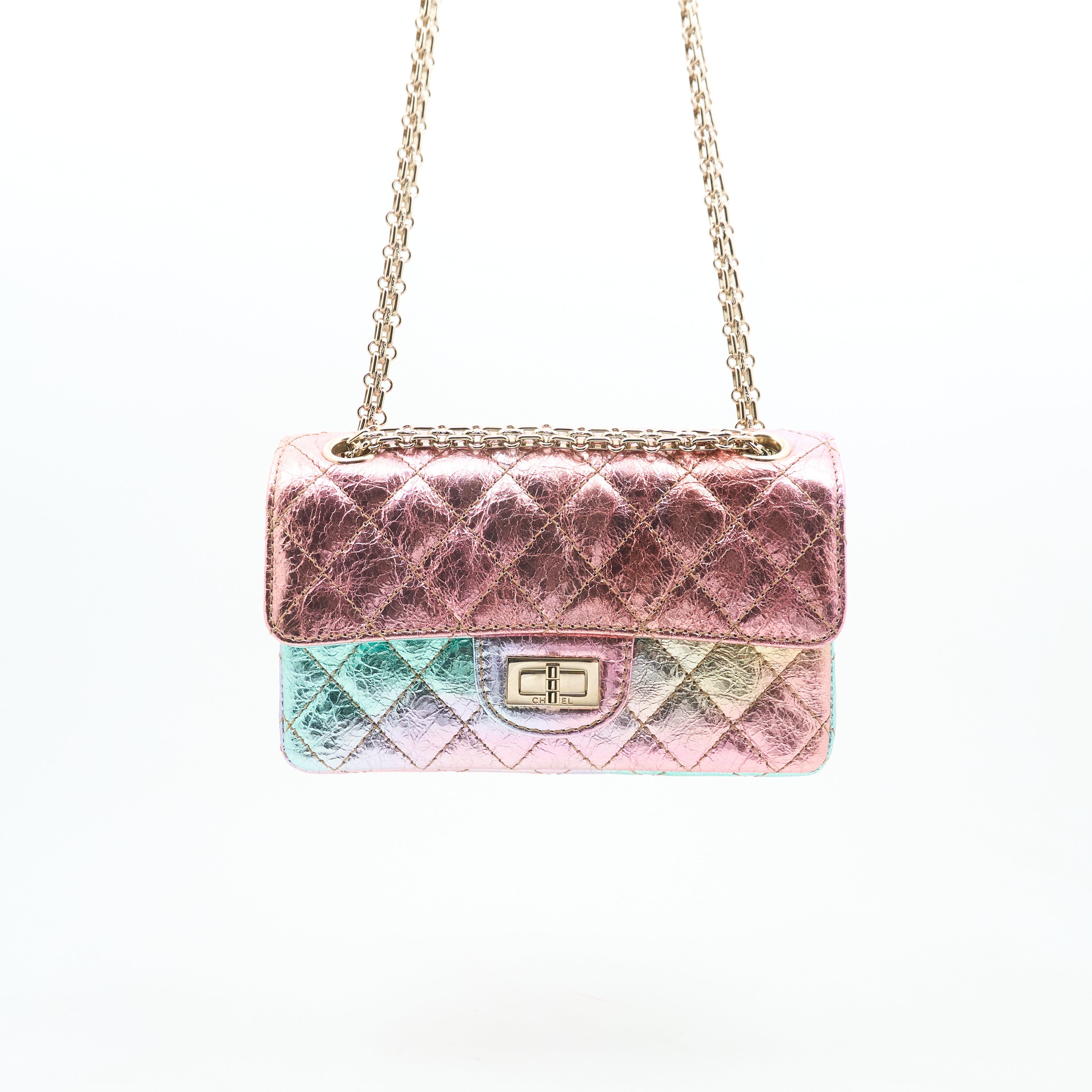 Chanel Metallic Goatskin Quilted Mini 2.55 Reissue Flap Bag