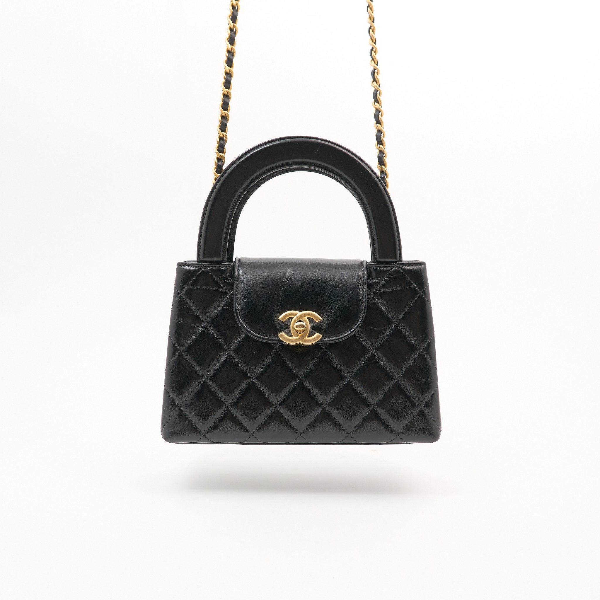 Chanel Mini Kelly in Black Calfskin Leather GHW